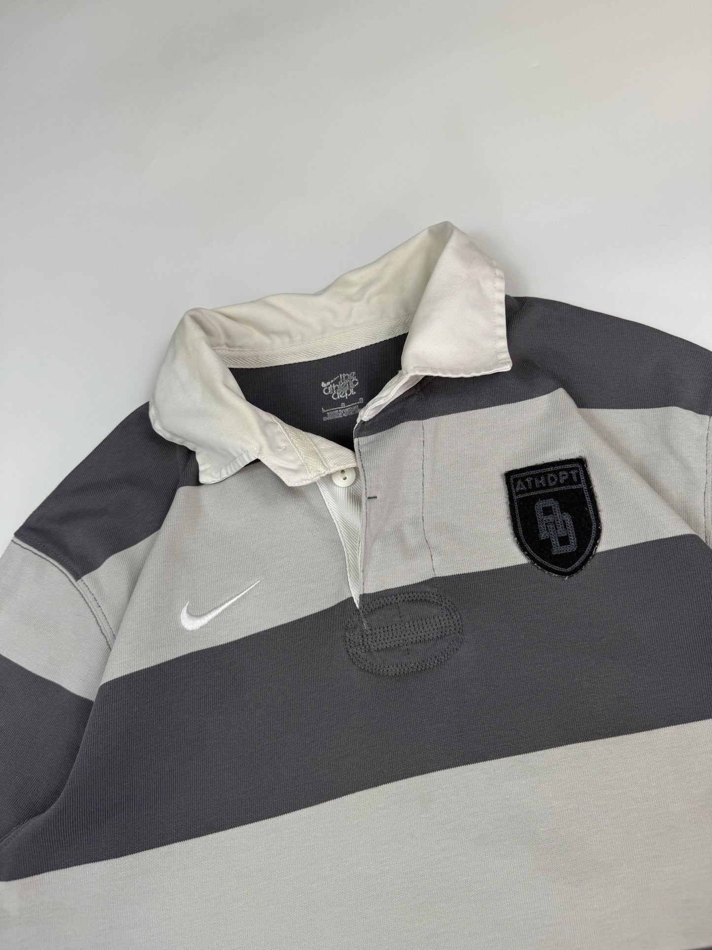 Vintage Nike athletic dept striped rugby polo (L)