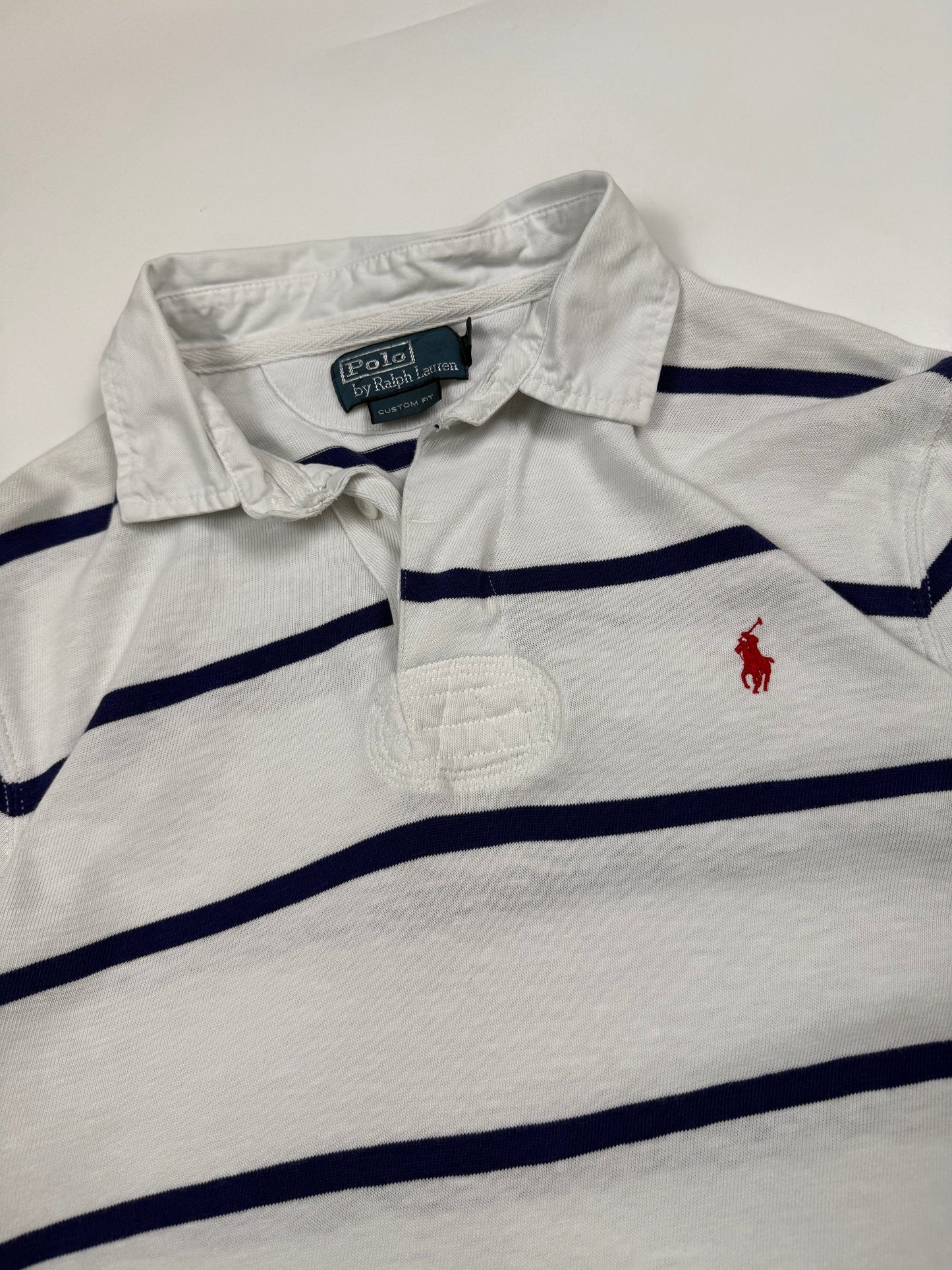Vintage Polo Ralph Lauren striped rugby polo shirt (L)