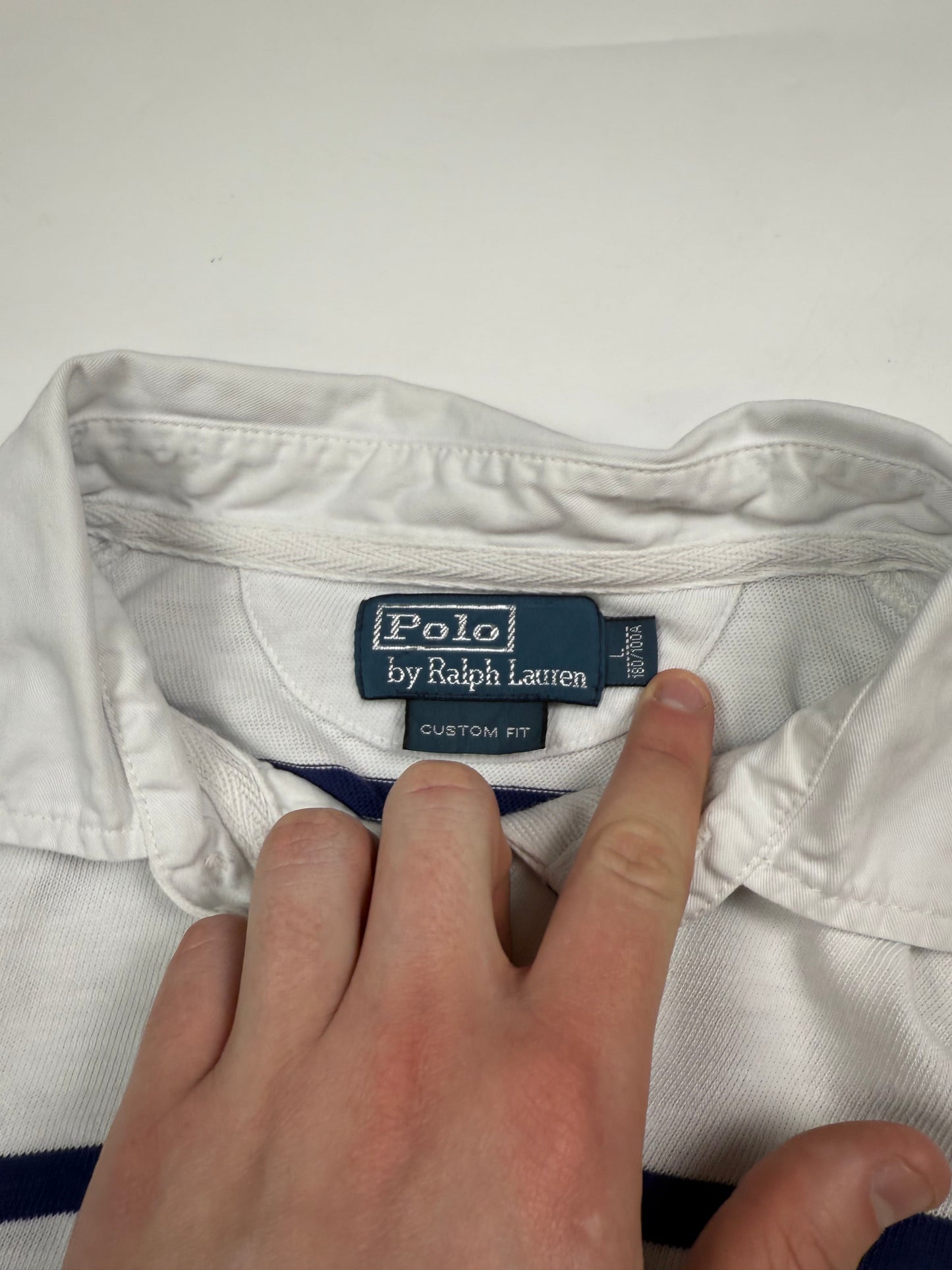 Vintage Polo Ralph Lauren striped rugby polo shirt (L)