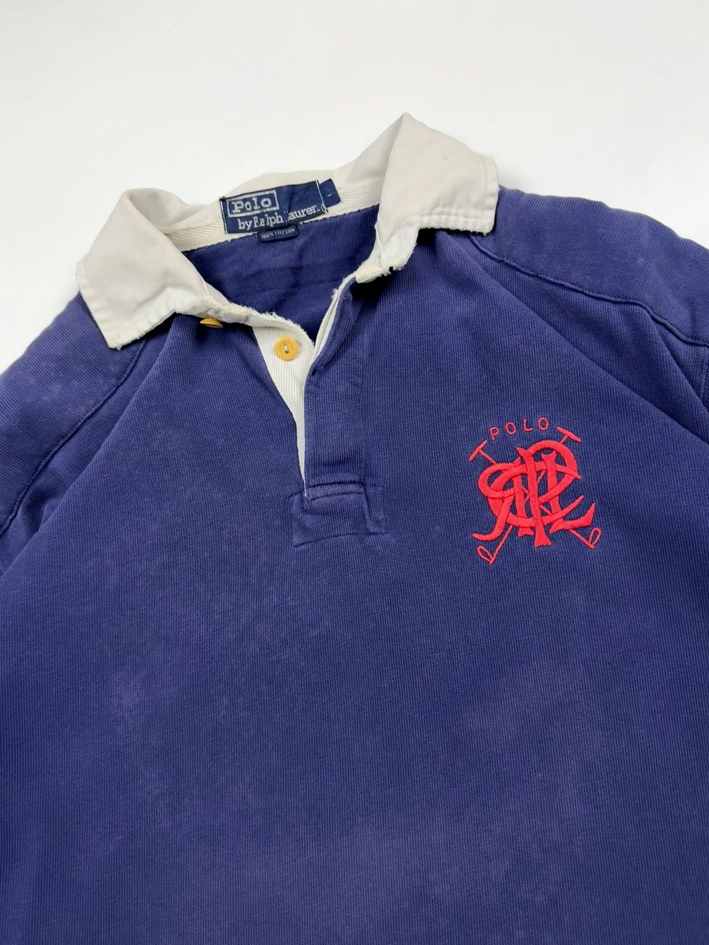 Vintage 90s Polo Ralph Lauren crest rugby polo shirt (L)