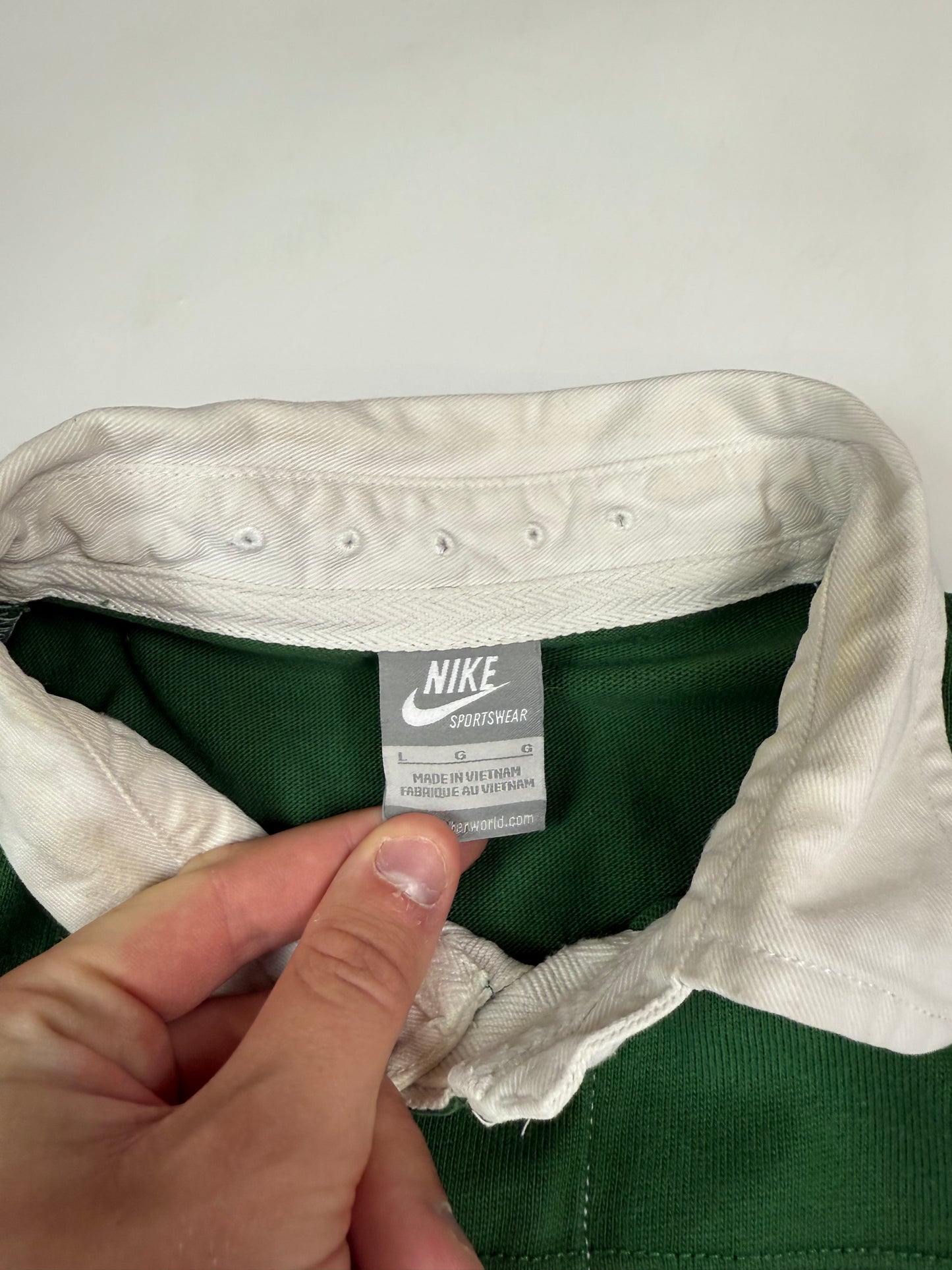Vintage Nike striped rugby polo shirt (L)