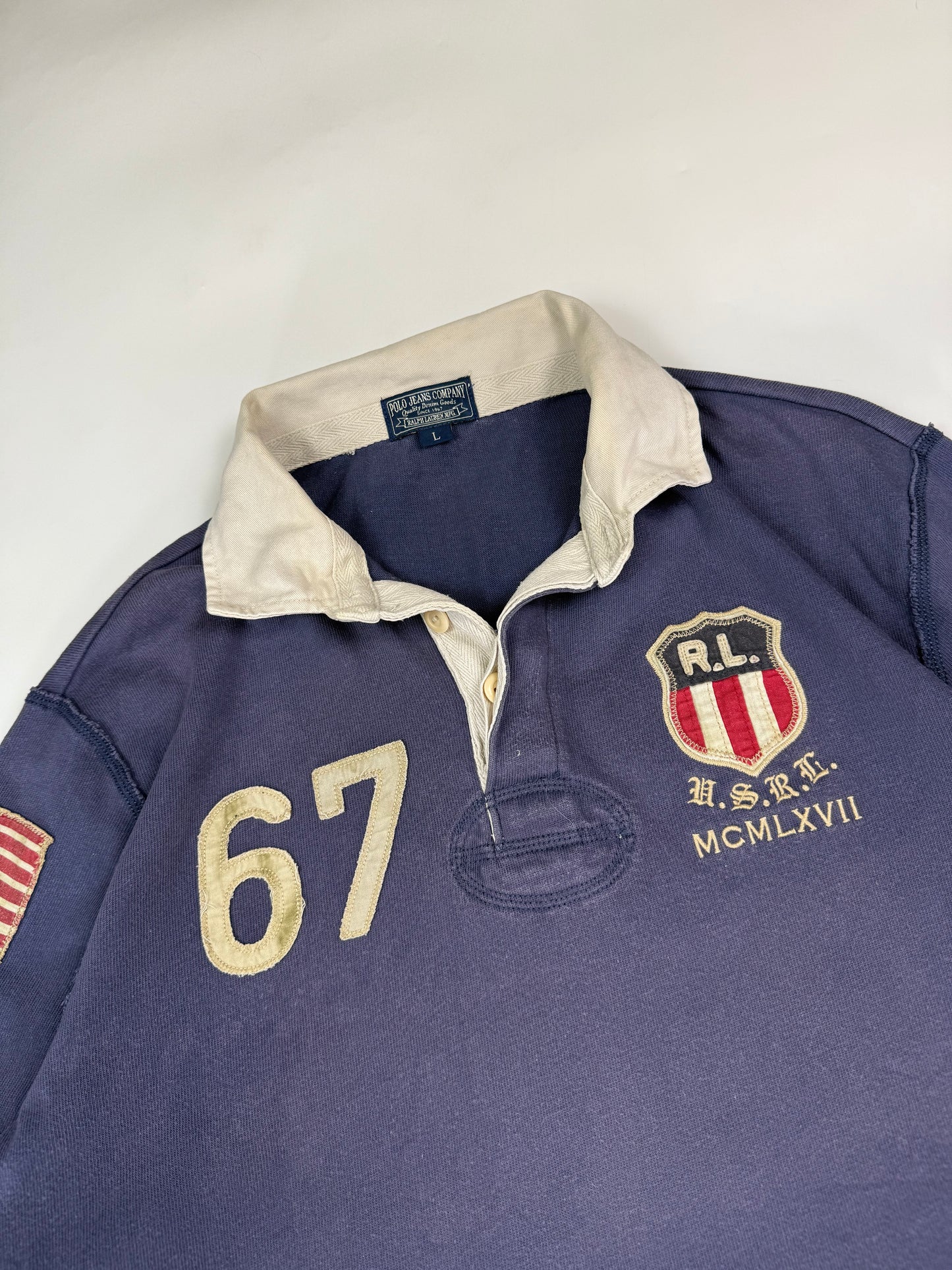 Vintage Polo Ralph Lauren jeans company rugby polo (L)