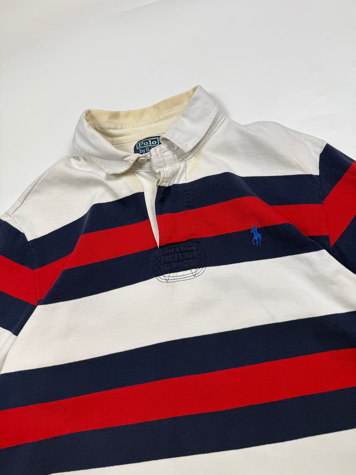 Vintage 90s Polo Ralph Lauren striped rugby polo shirt (L)