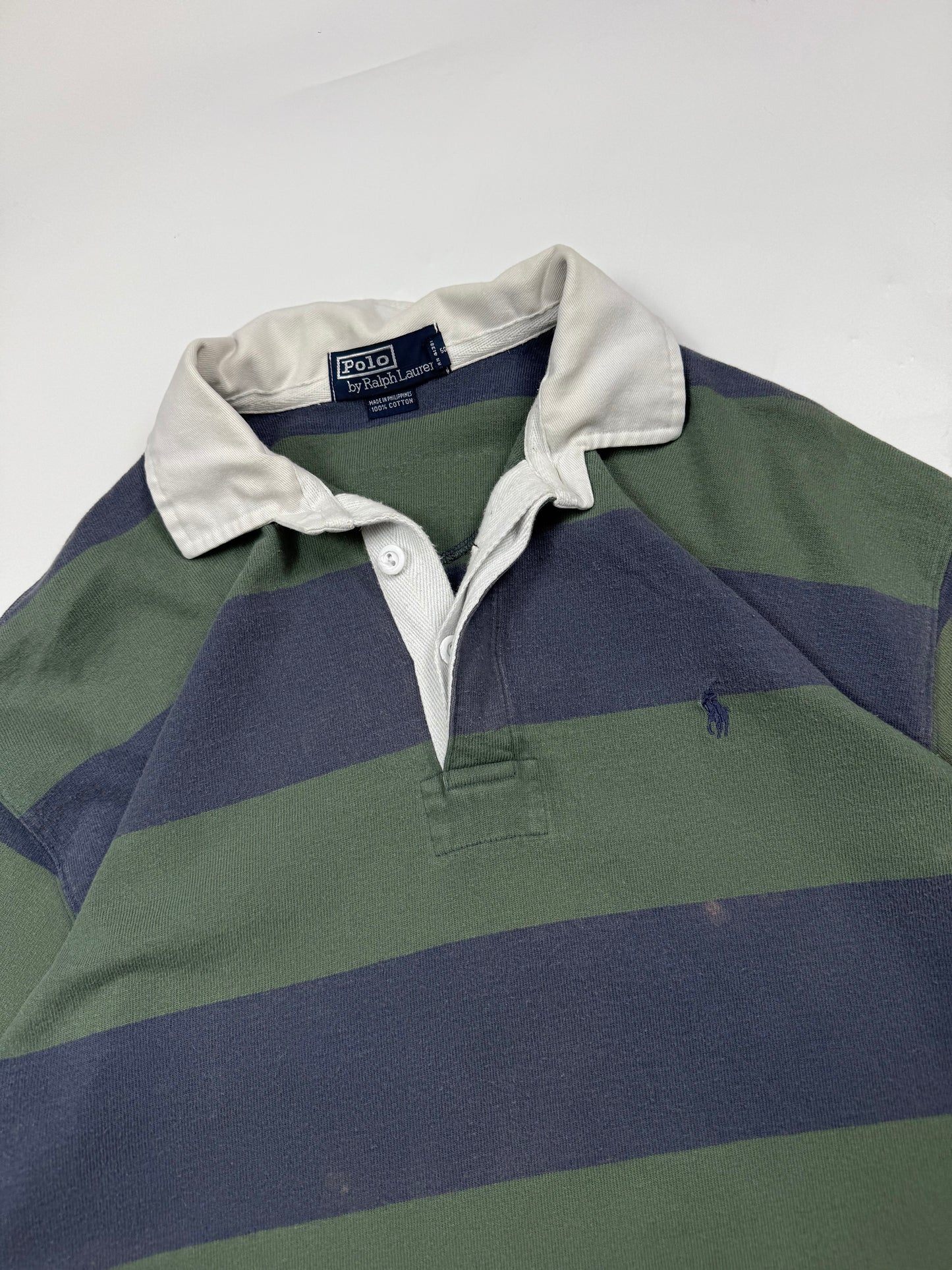 Vintage 90s Polo Ralph Lauren striped rugby polo shirt (L)