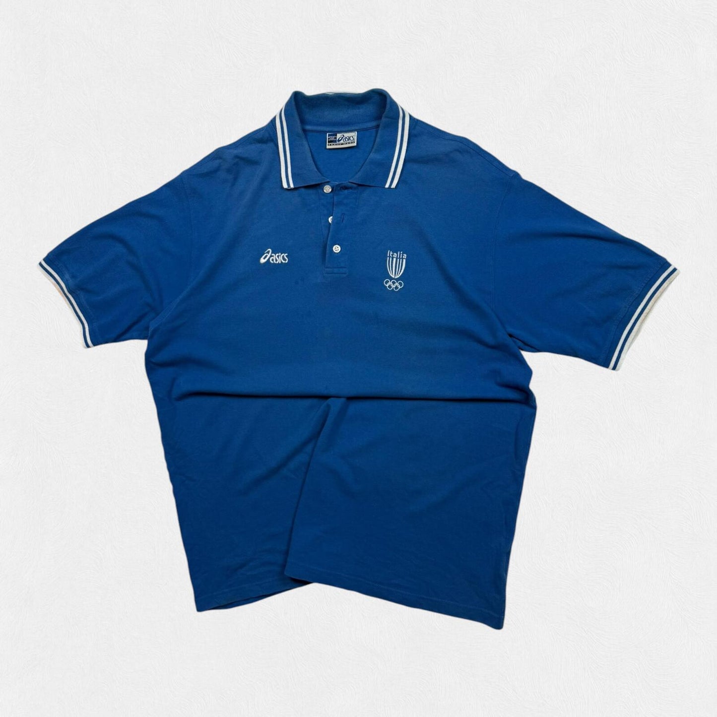Vintage 90s Asics Italy olympics polo shirt (XXL)