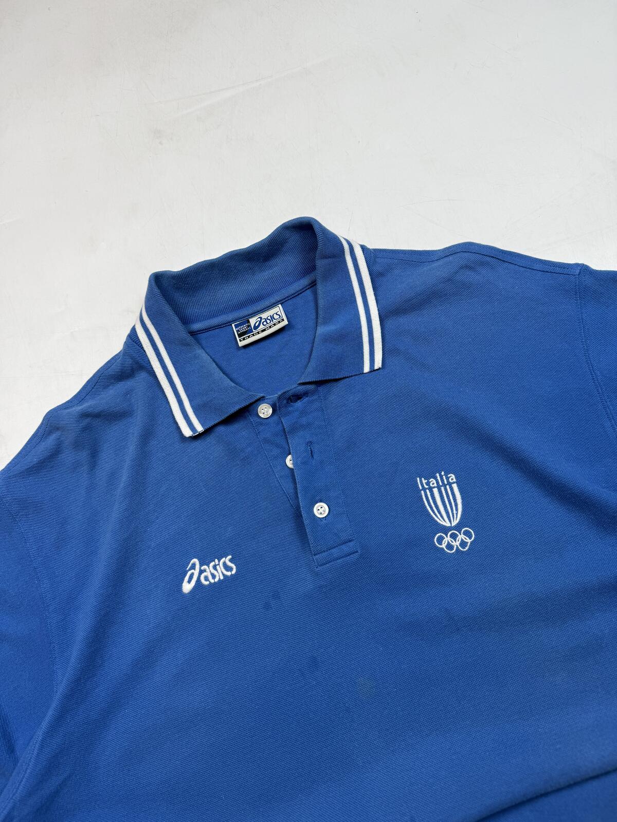 Vintage 90s Asics Italy olympics polo shirt (XXL)