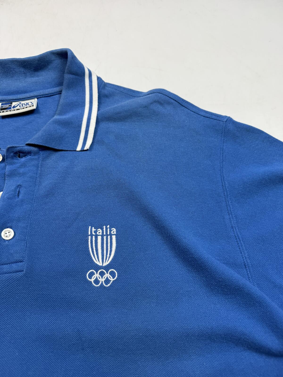 Vintage 90s Asics Italy olympics polo shirt (XXL)