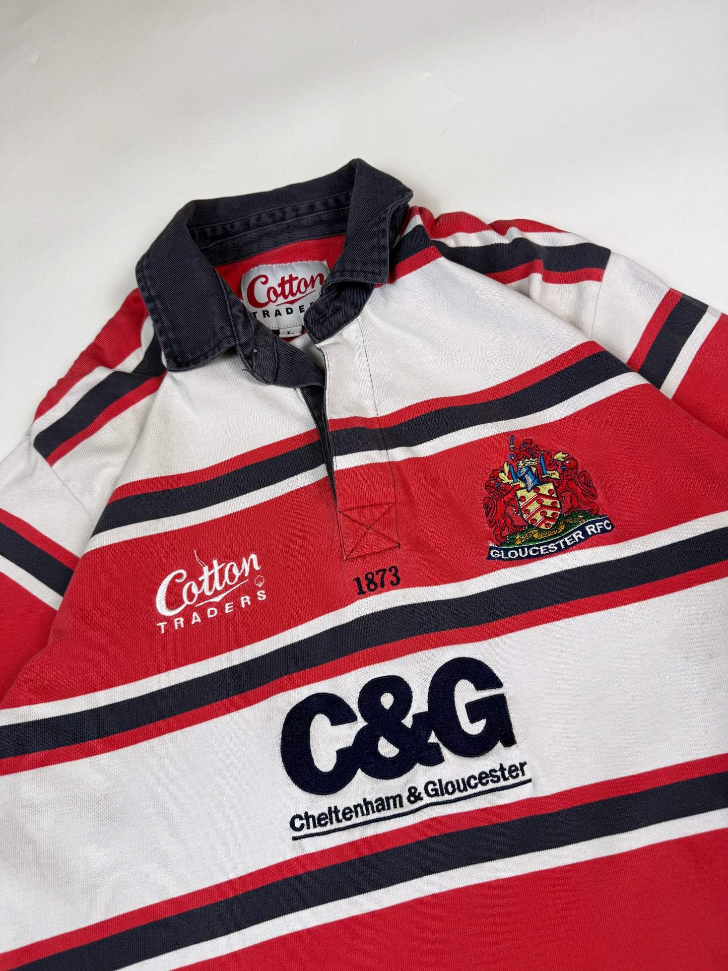 Vintage Gloucester 2003-05 Cotton Traders rugby union shirt (L)