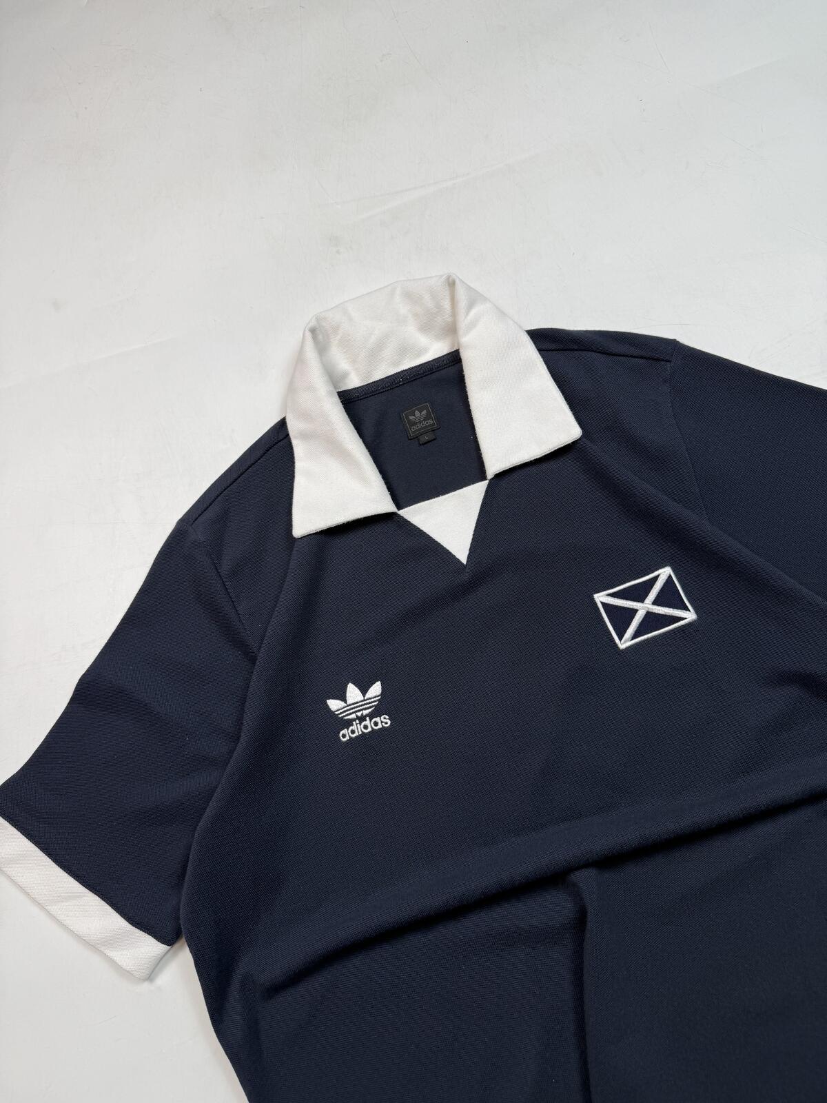 Vintage Scotland adidas originals football polo shirt (L)