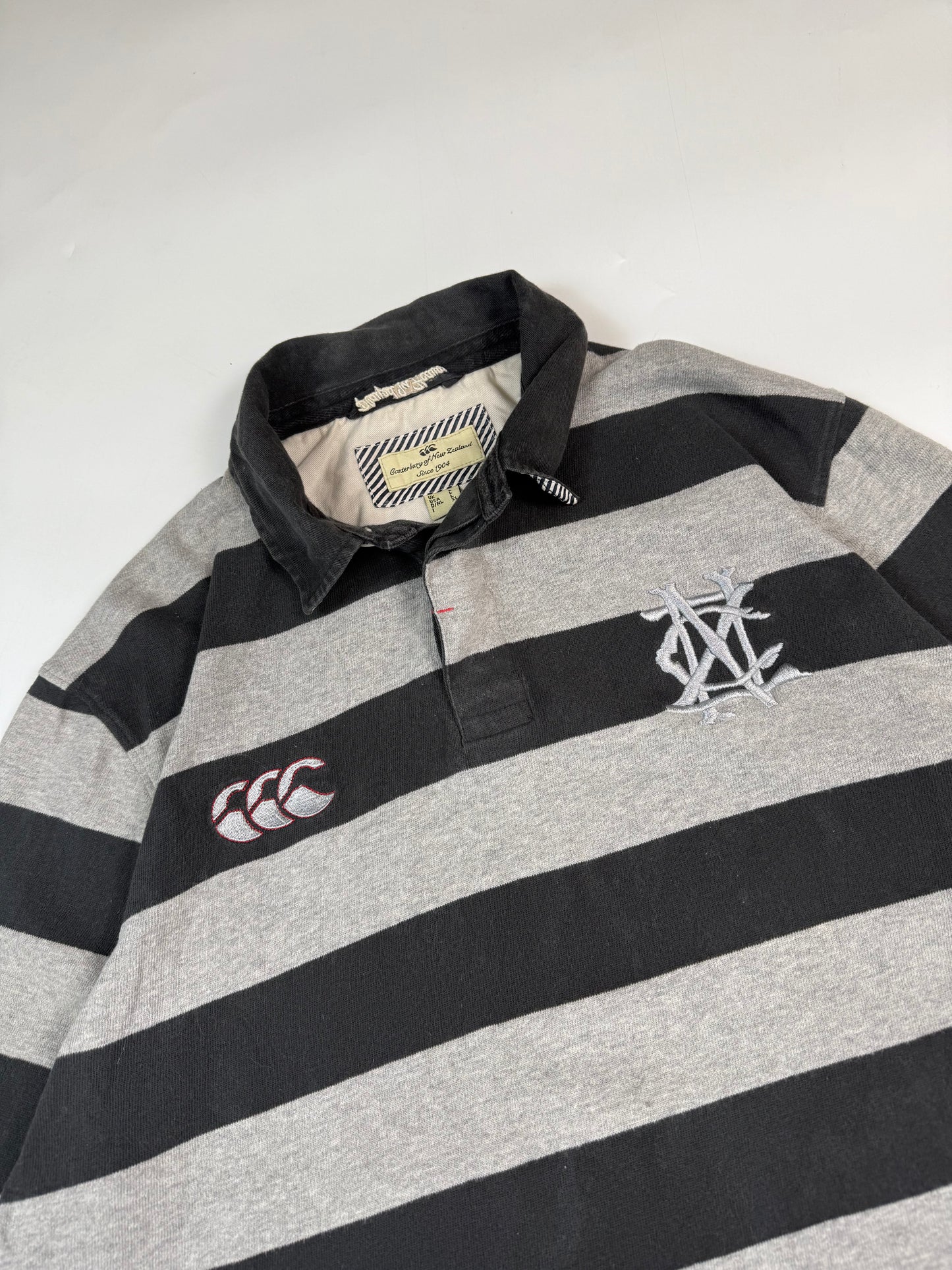 Canterbury striped rugby polo (L)