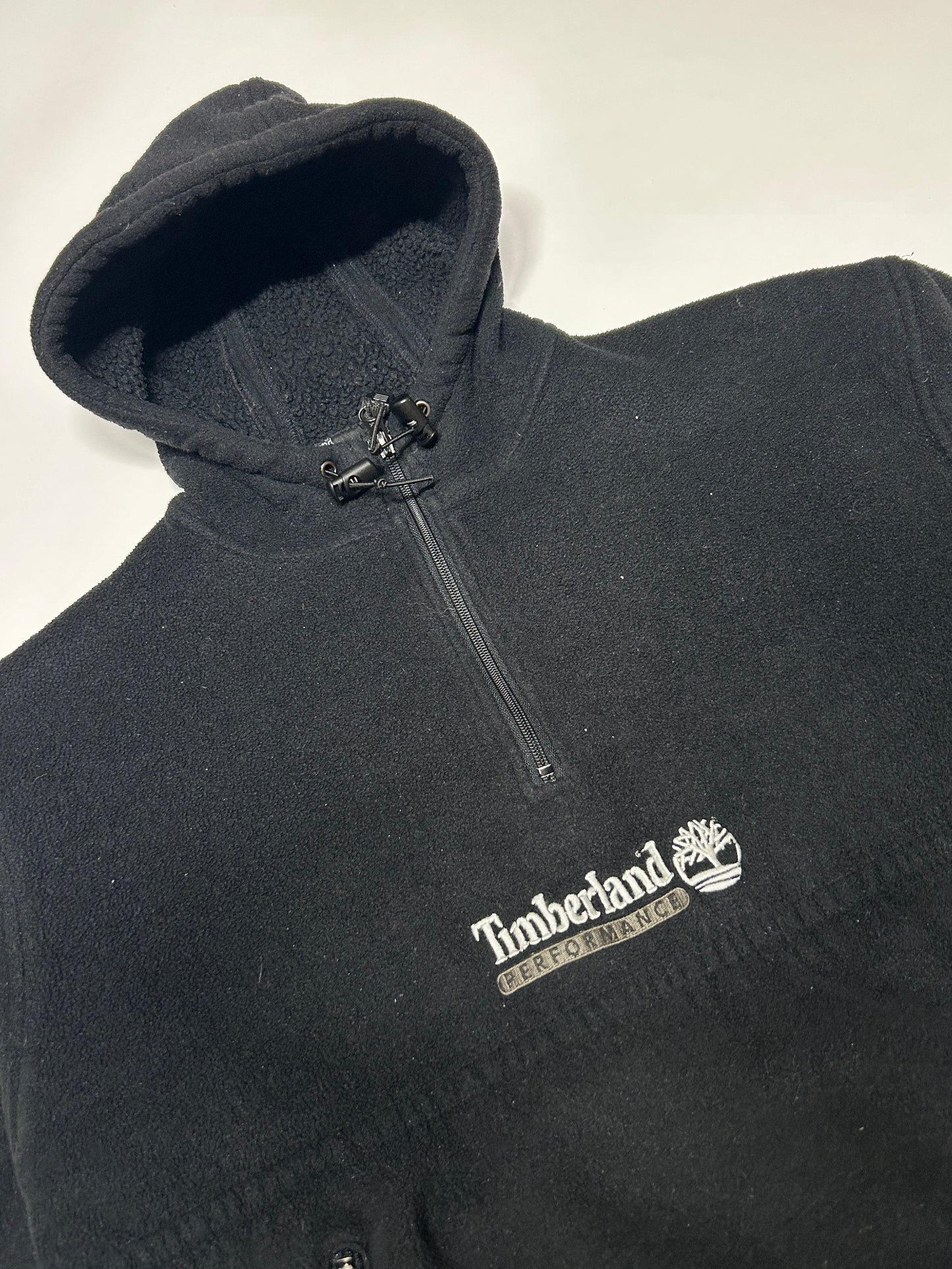 Vintage 90s Timberland Performance quarter zip hooded fleece (M)