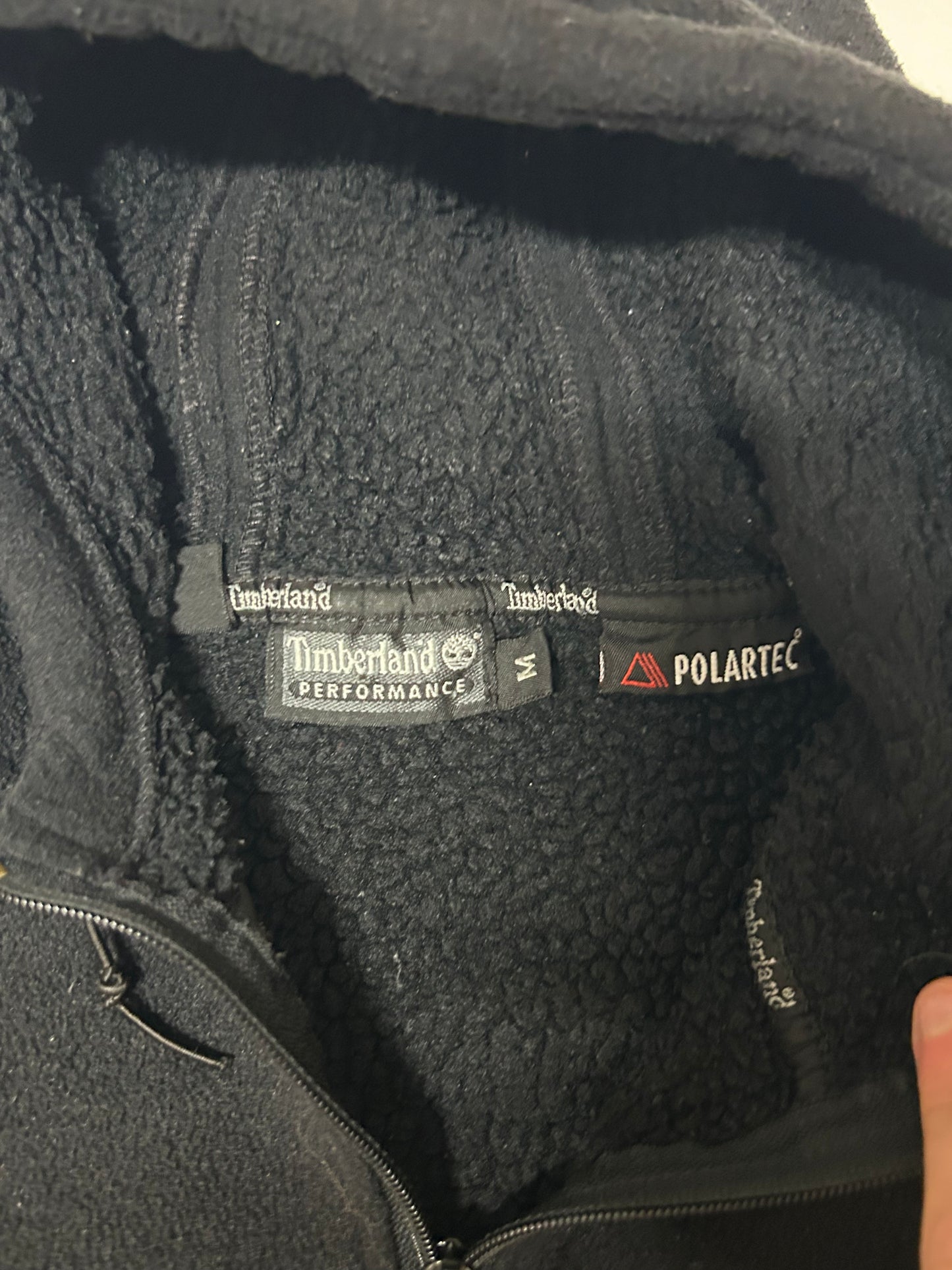 Vintage 90s Timberland Performance quarter zip hooded fleece (M)