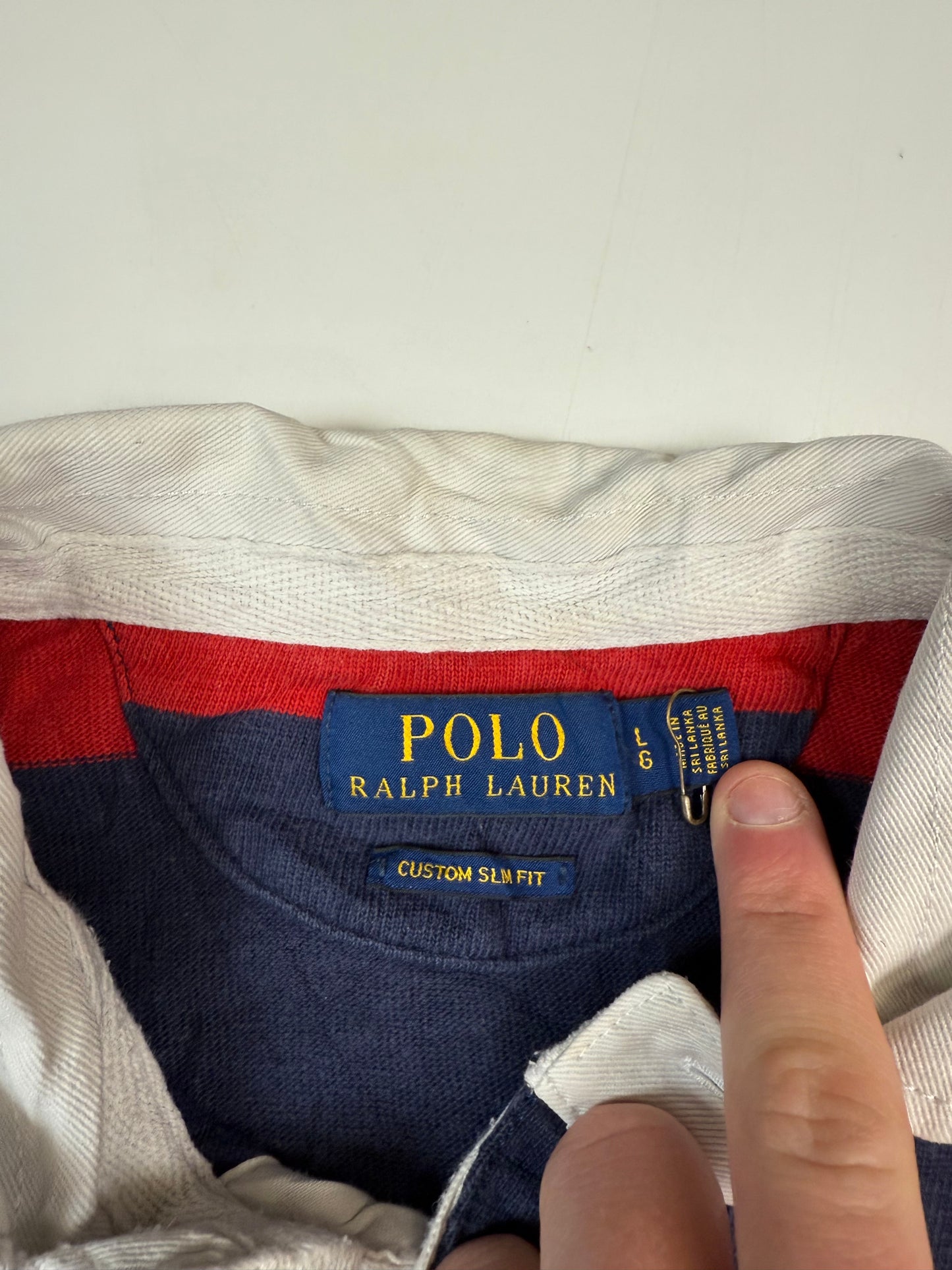 Polo Ralph Lauren striped rugby polo (L)
