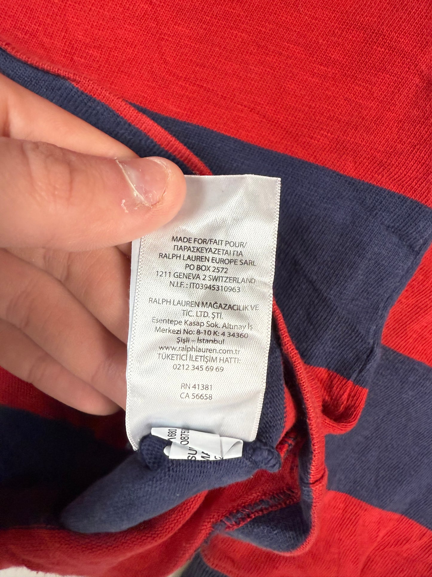 Polo Ralph Lauren striped rugby polo (L)