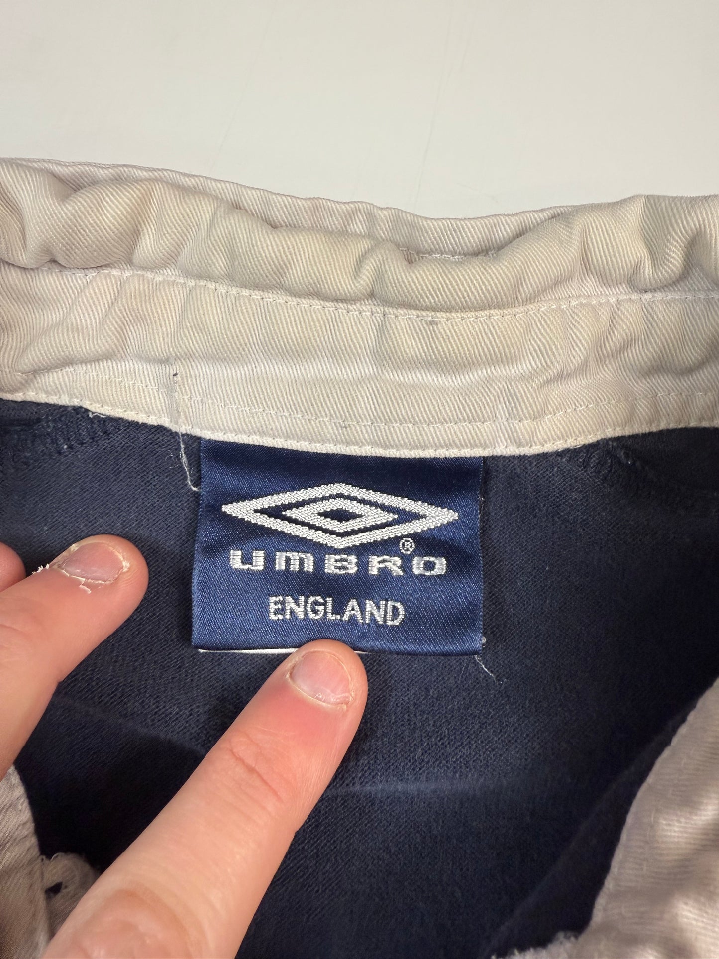 Vintage England 2002-04 Umbro long sleeve polo shirt (XL)