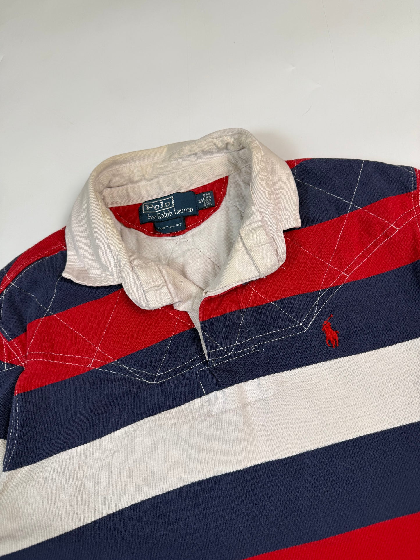 Vintage 90s Polo Ralph Lauren striped rugby polo (S)
