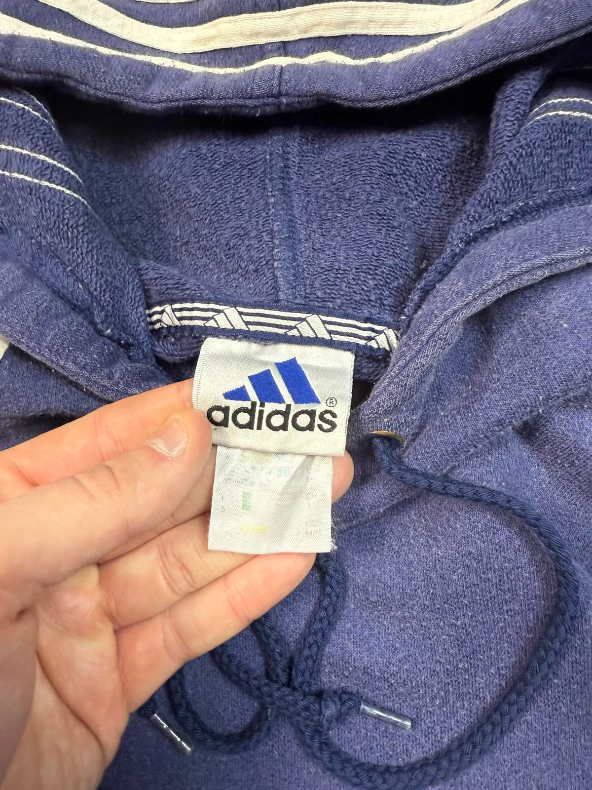Vintage 90s Adidas side stripe hoodie (M)