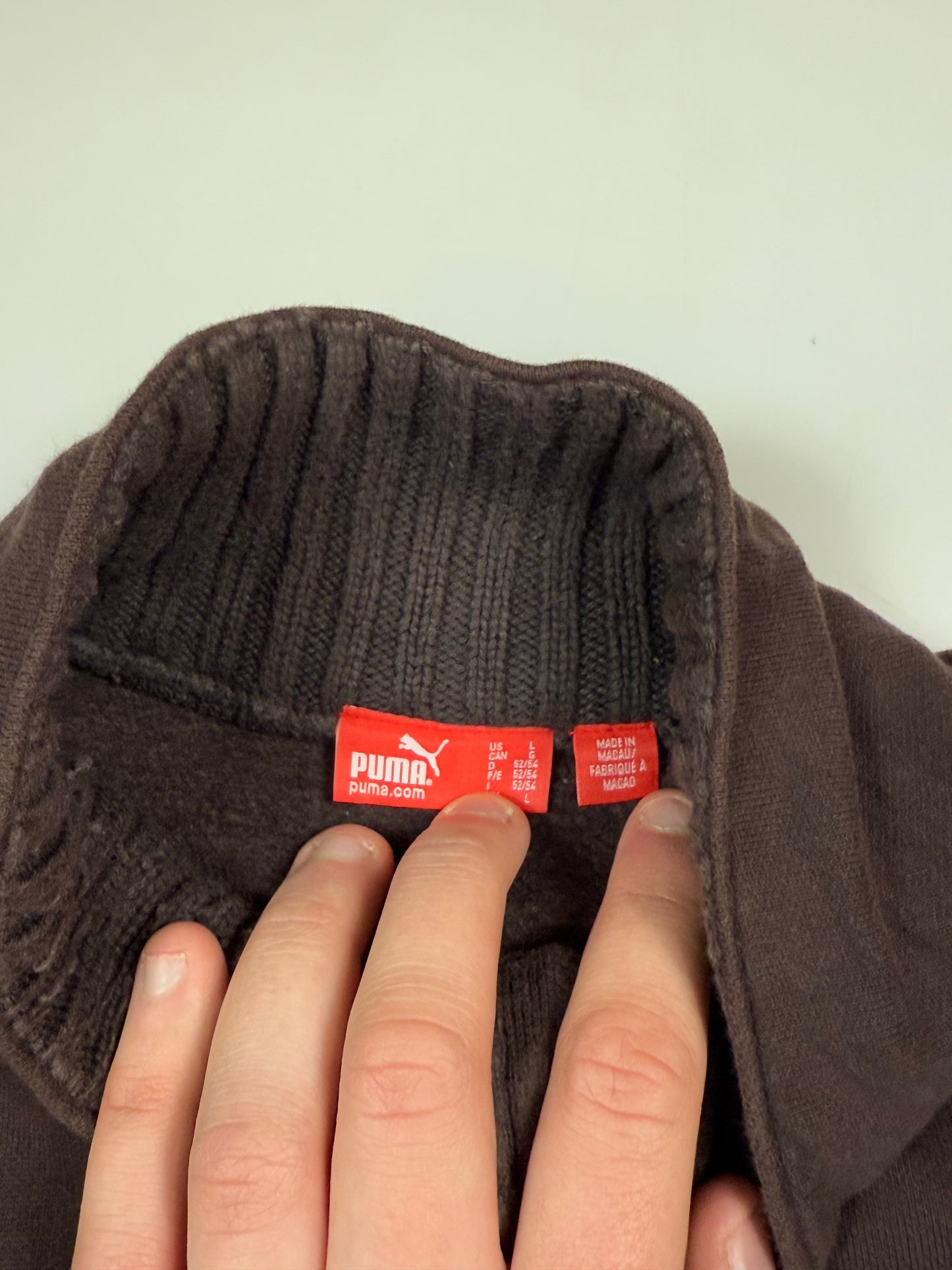 Puma full zip knit sweater (L)