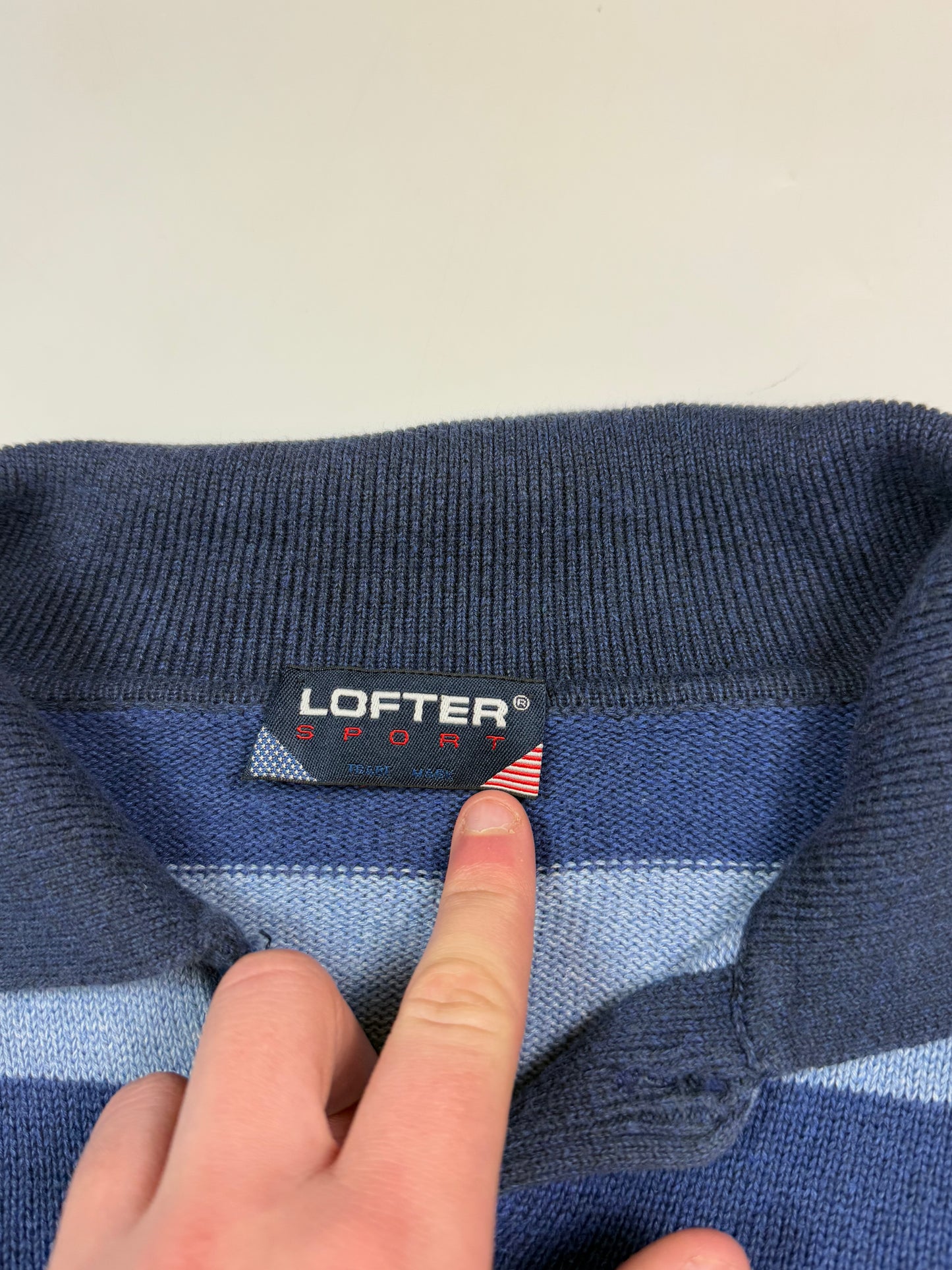 Vintage striped collared knit sweater (XL)