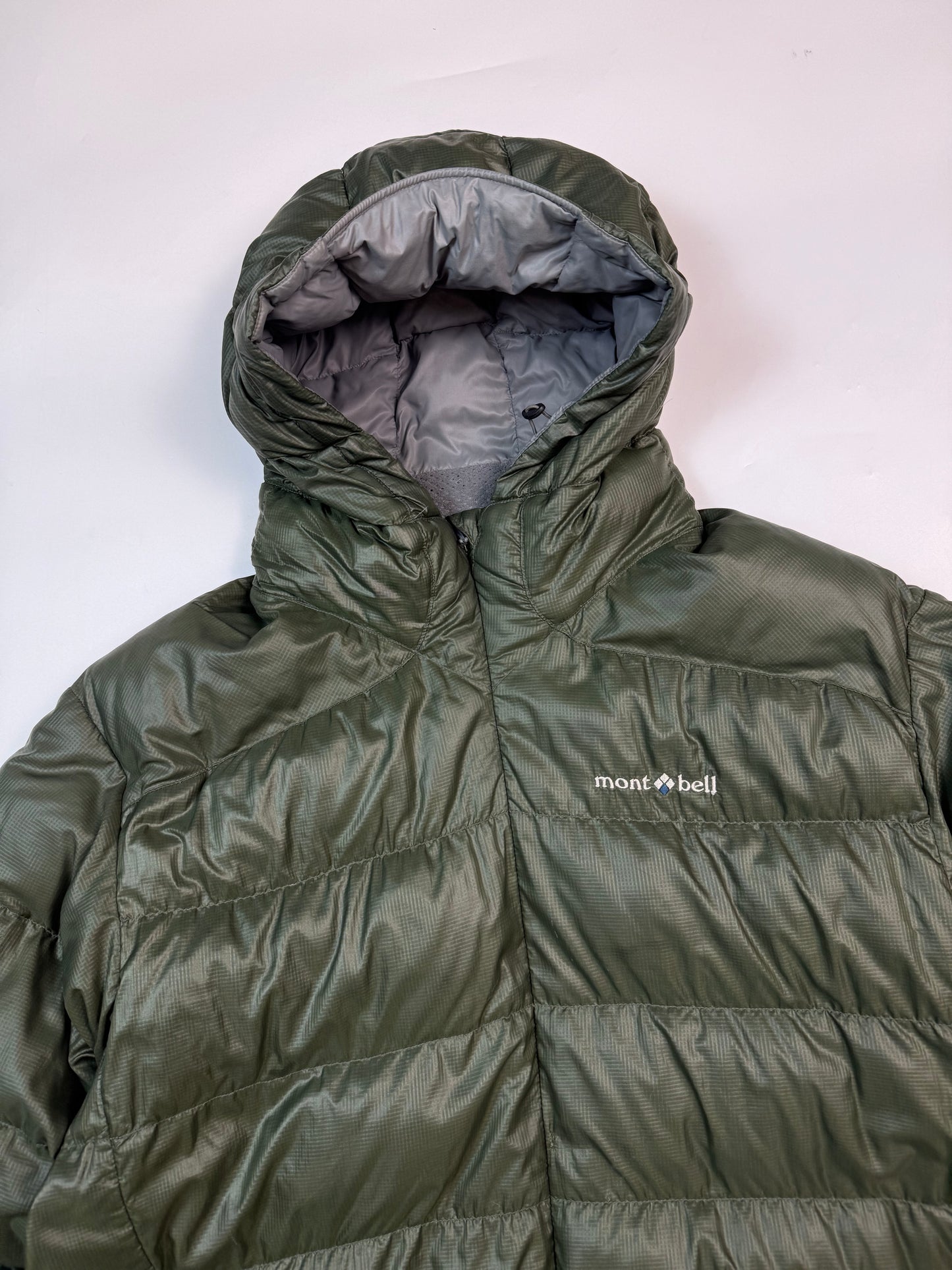 Mont Bell hooded puffer down jacket (L)