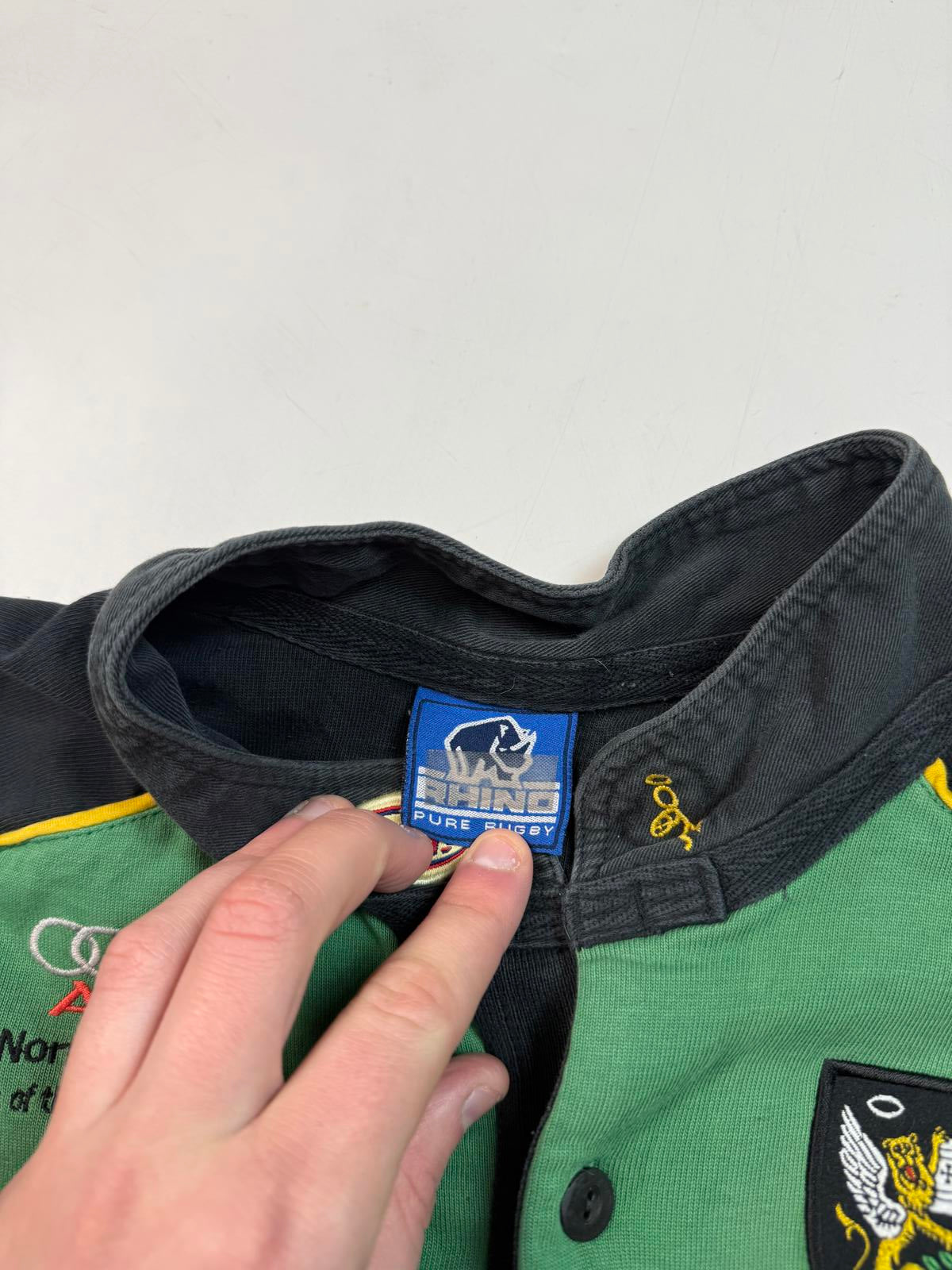 Vintage Northampton Saints 2008/09 Rhino rugby shirt (M)
