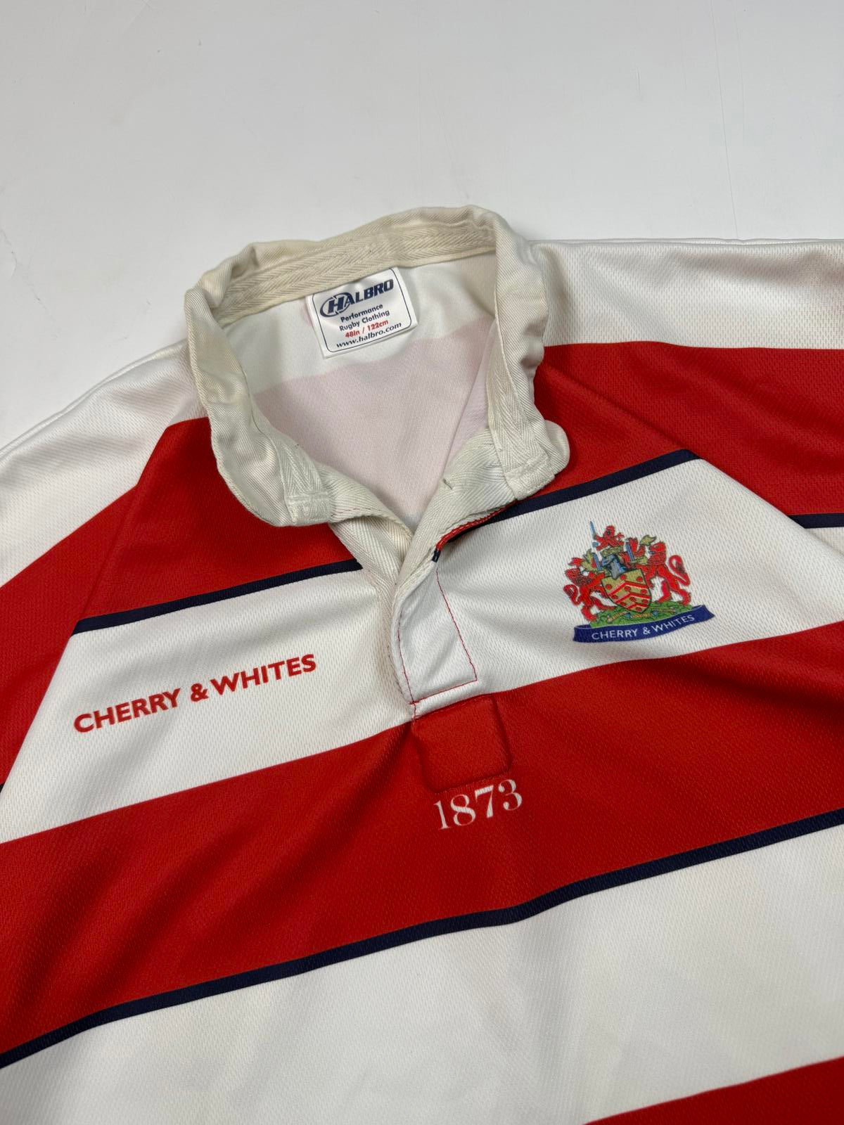 Vintage 90s Gloucester Cherry & Whites rugby union shirt (XL)