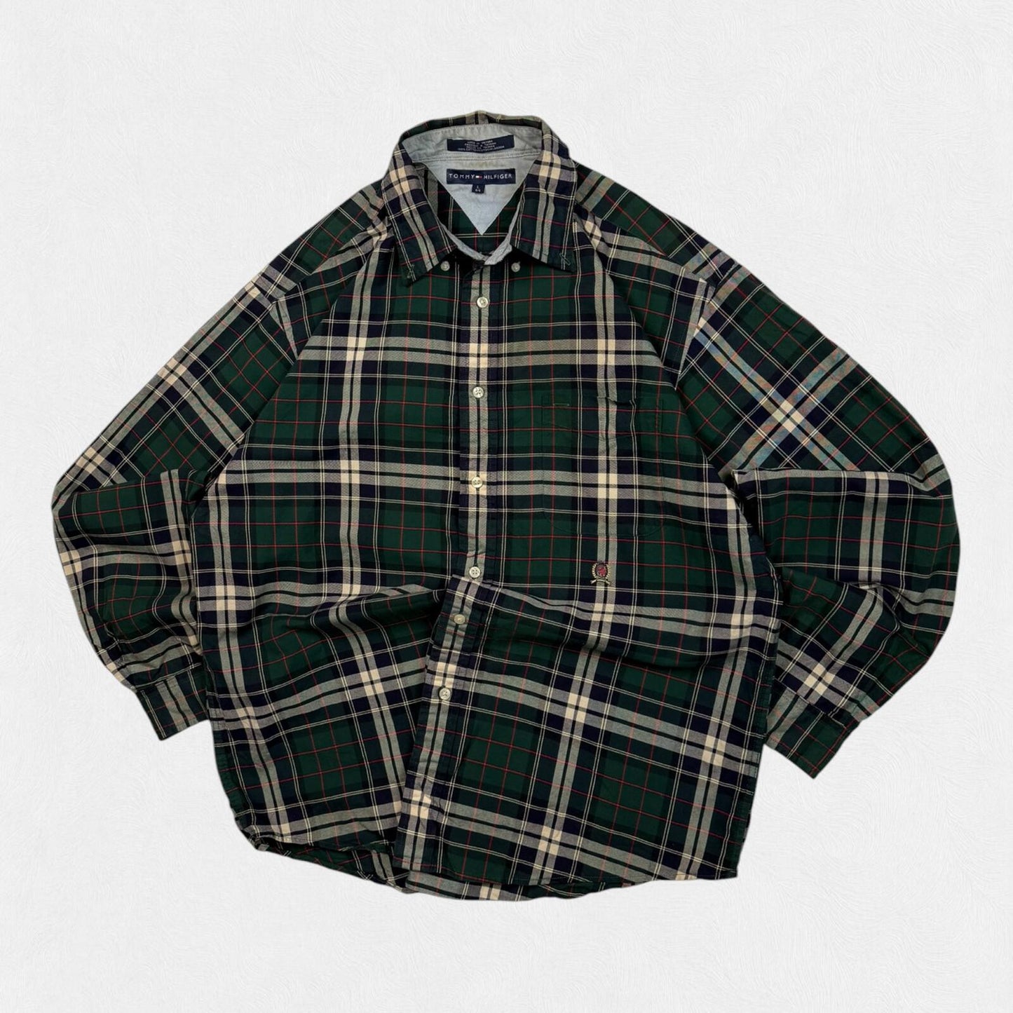 Vintage Tommy Hilfiger checkered button up shirt (L)