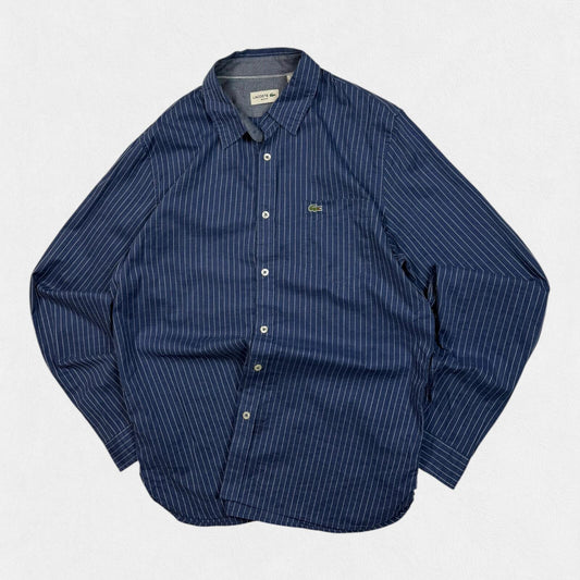 Lacoste pinstripe striped button up shirt (L)