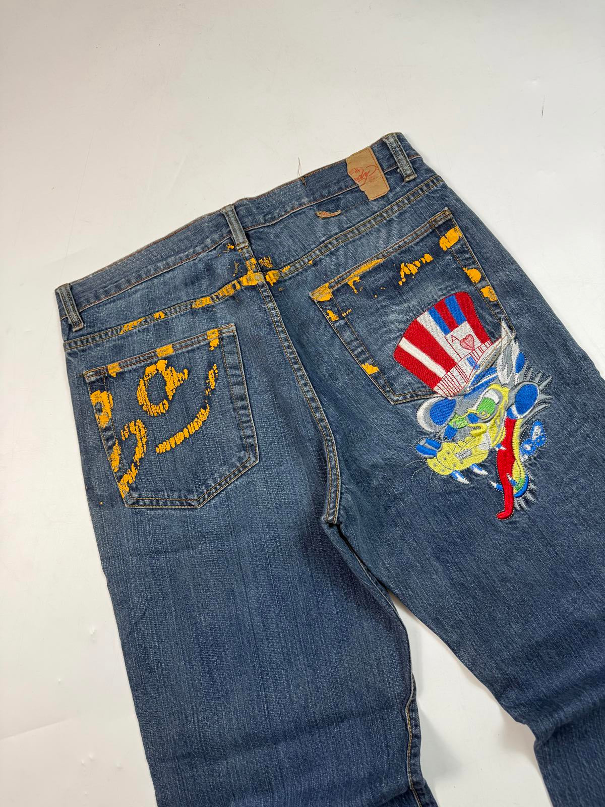 Vintage Y2K Ed Hardy baggy hip hop Jeans (W38)