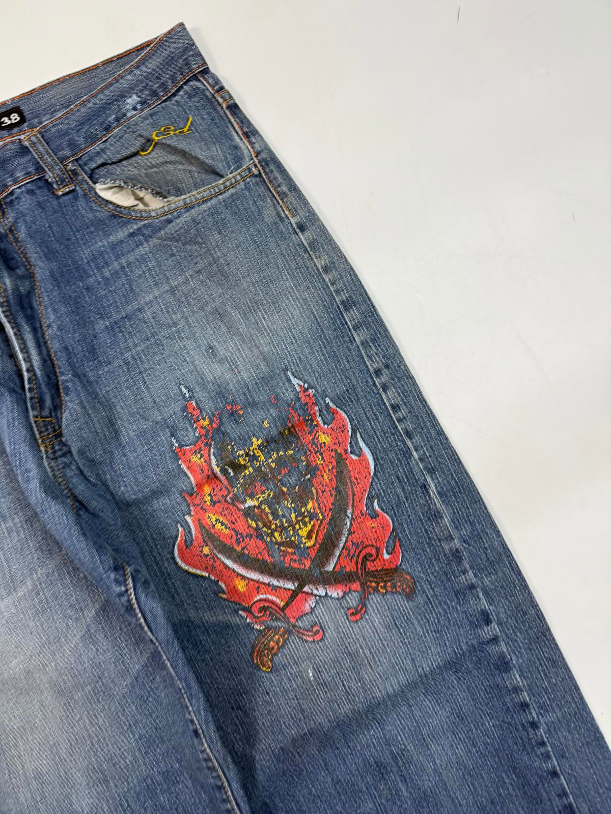 Vintage Y2K Ed Hardy baggy hip hop Jeans (W38)