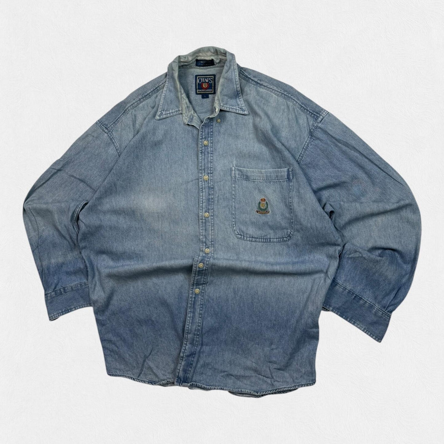 Vintage 90s Chaps Ralph Lauren denim button up shirt (L)