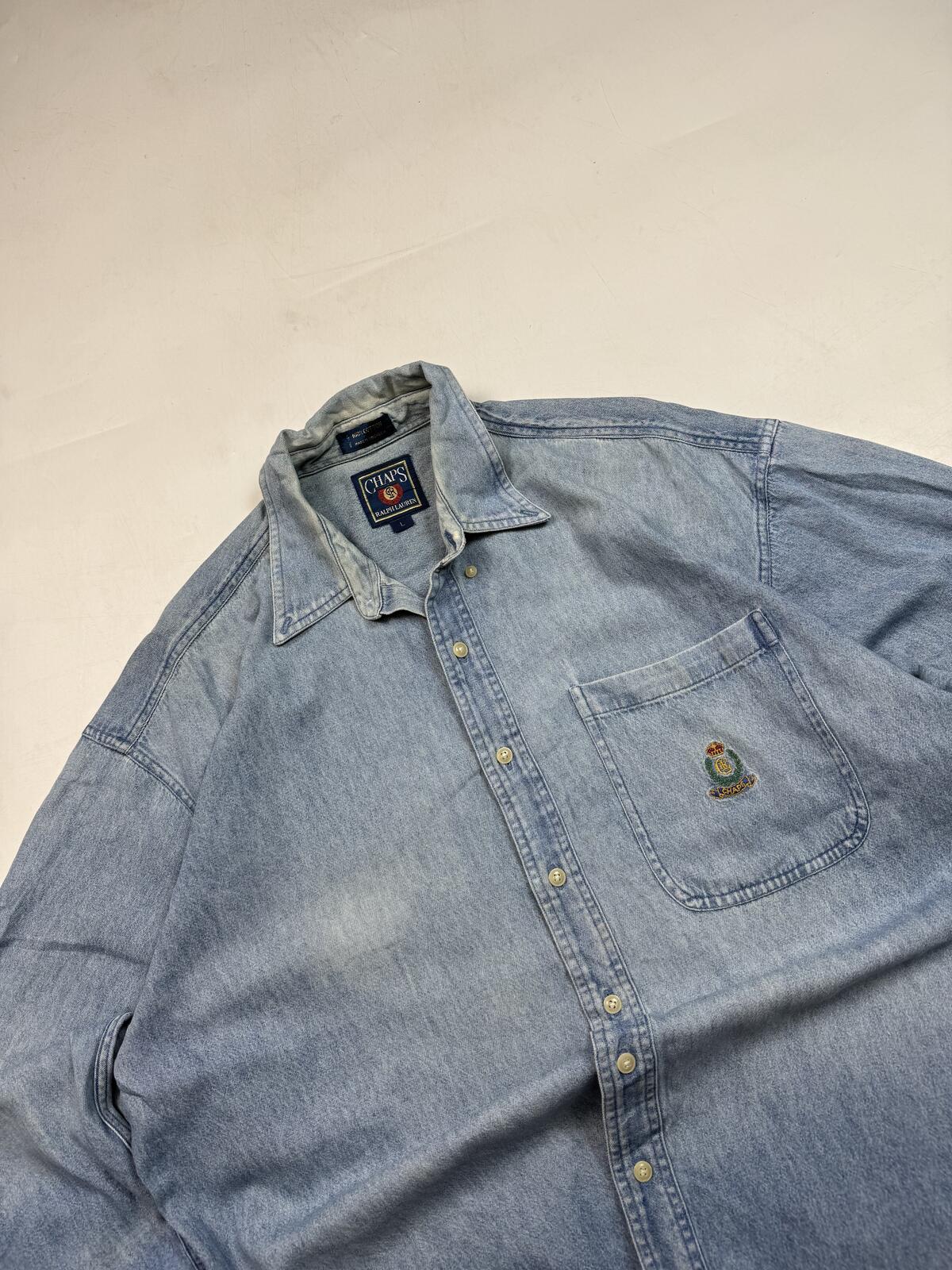 Vintage 90s Chaps Ralph Lauren denim button up shirt (L)
