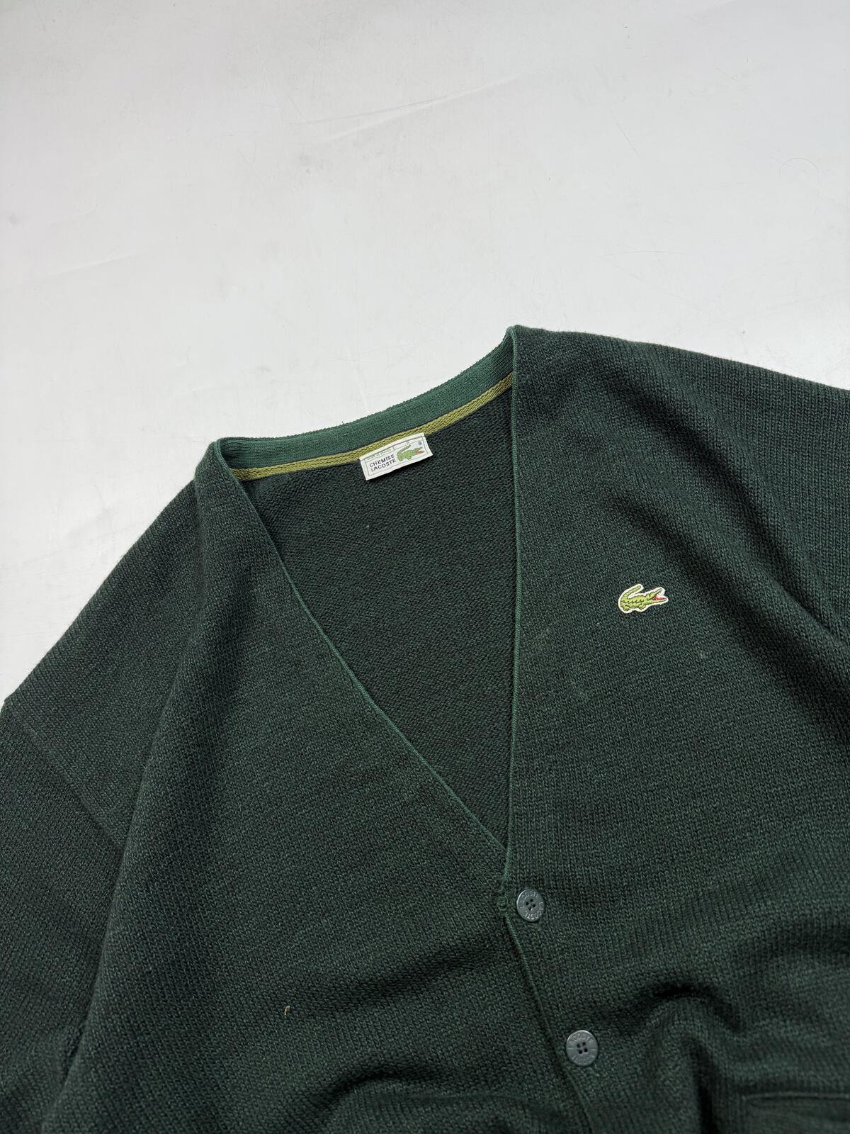 Vintage 80s Lacoste knit cardigan sweater (XL)