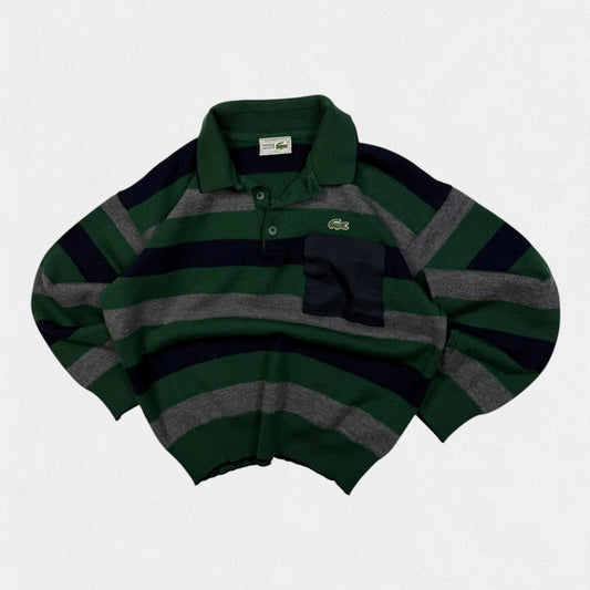 Vintage 90s Lacoste striped collared wool knit sweater (XS)