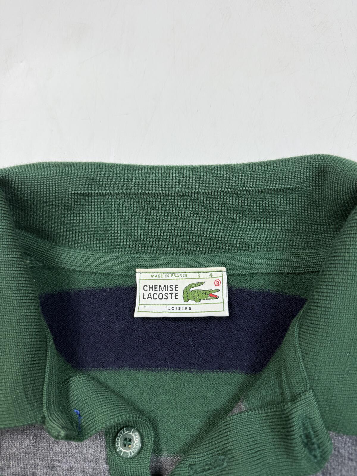 Vintage 90s Lacoste striped collared wool knit sweater (XS)