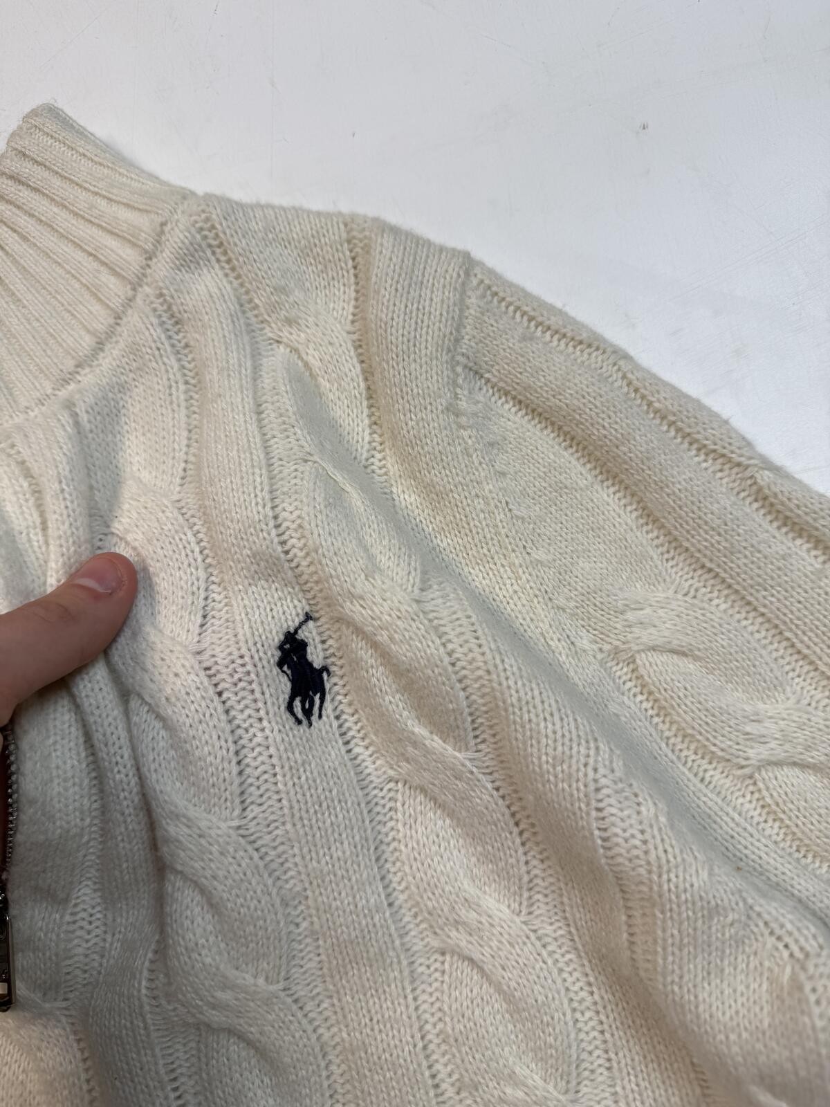 Polo Ralph Lauren cable knit quarter zip sweater (M)