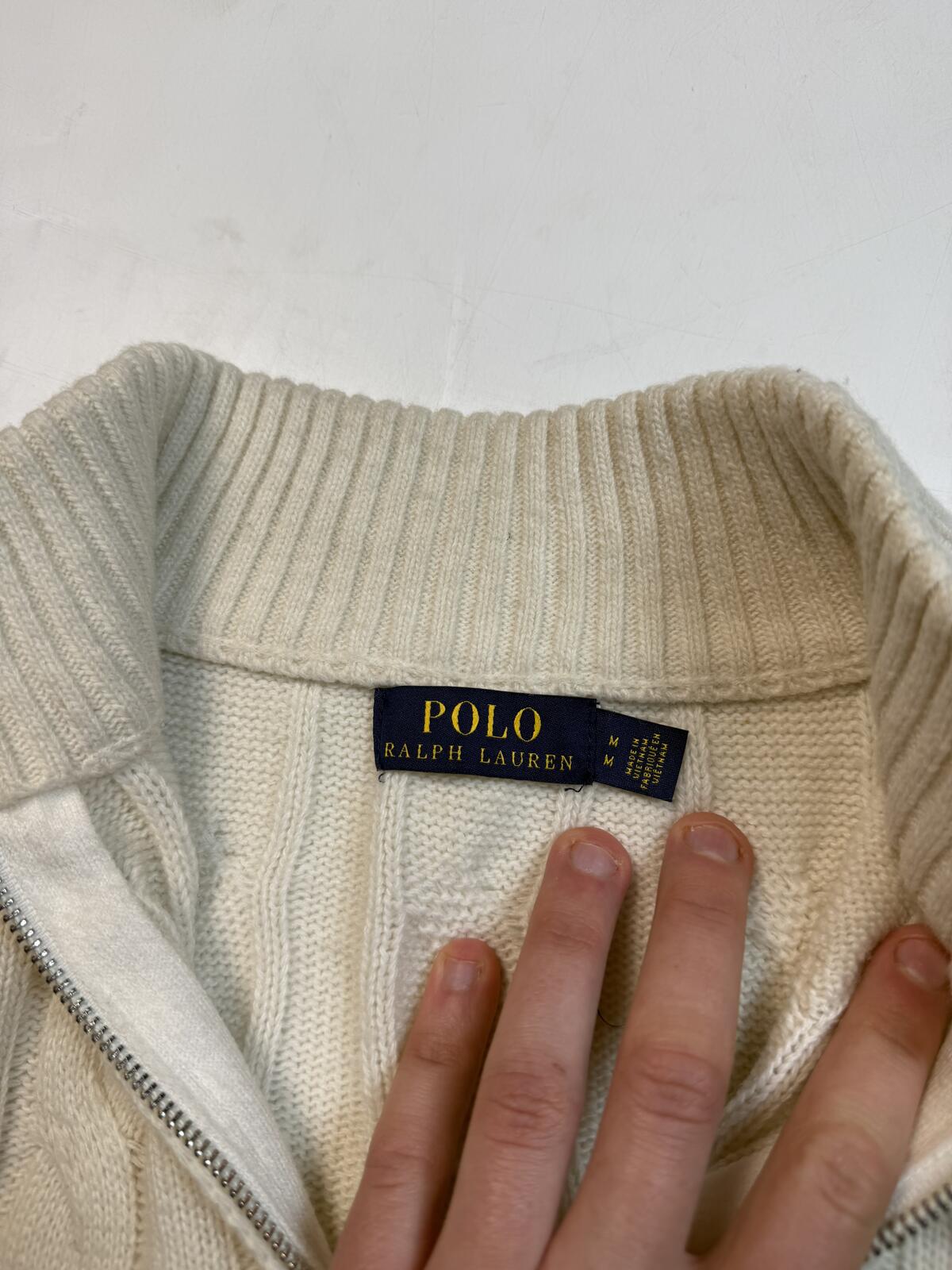 Polo Ralph Lauren cable knit quarter zip sweater (M)