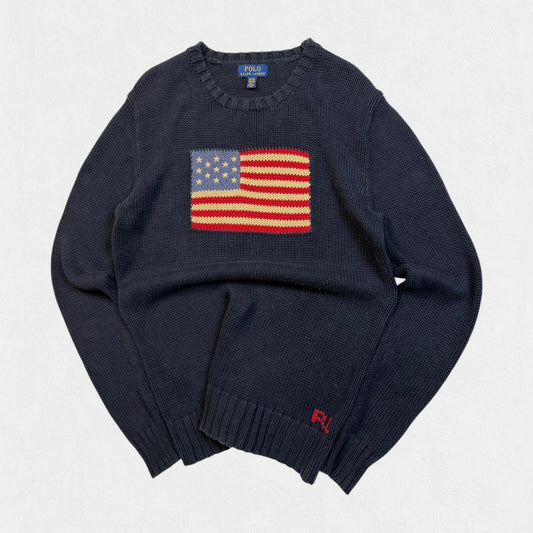Polo Ralph Lauren USA flag knit sweater (XL)