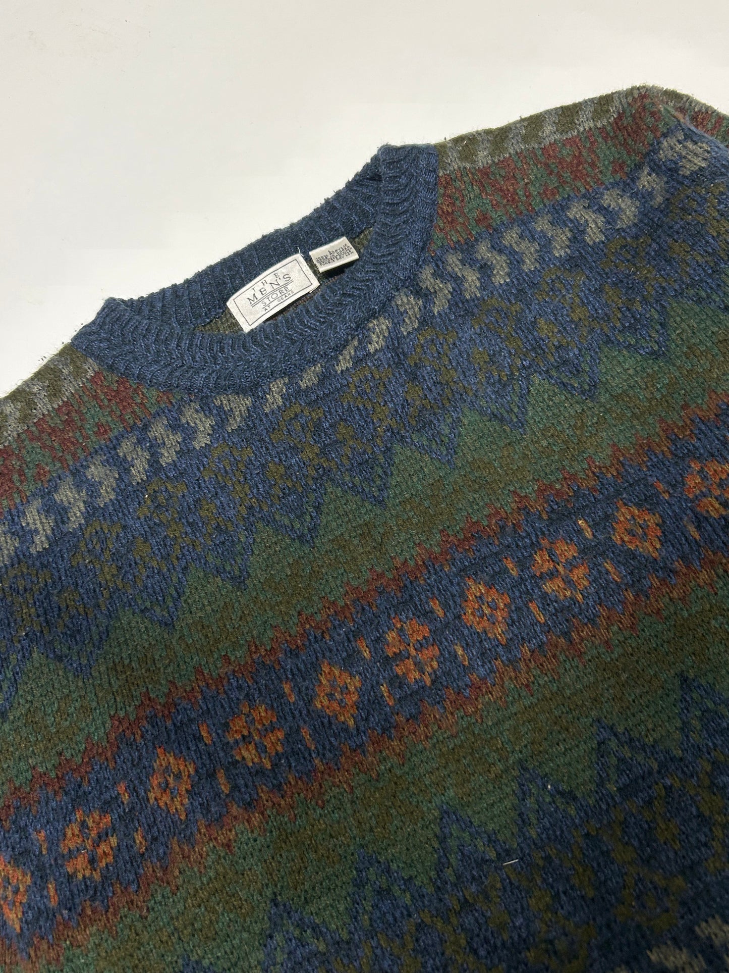 Vintage Abstract grandad knit sweater (L)