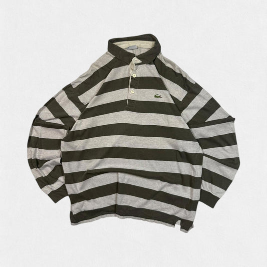 Vintage Lacoste striped rugby polo shirt (L)