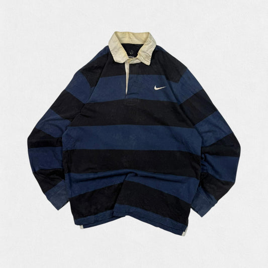 Vintage Nike striped rugby polo shirt (M)