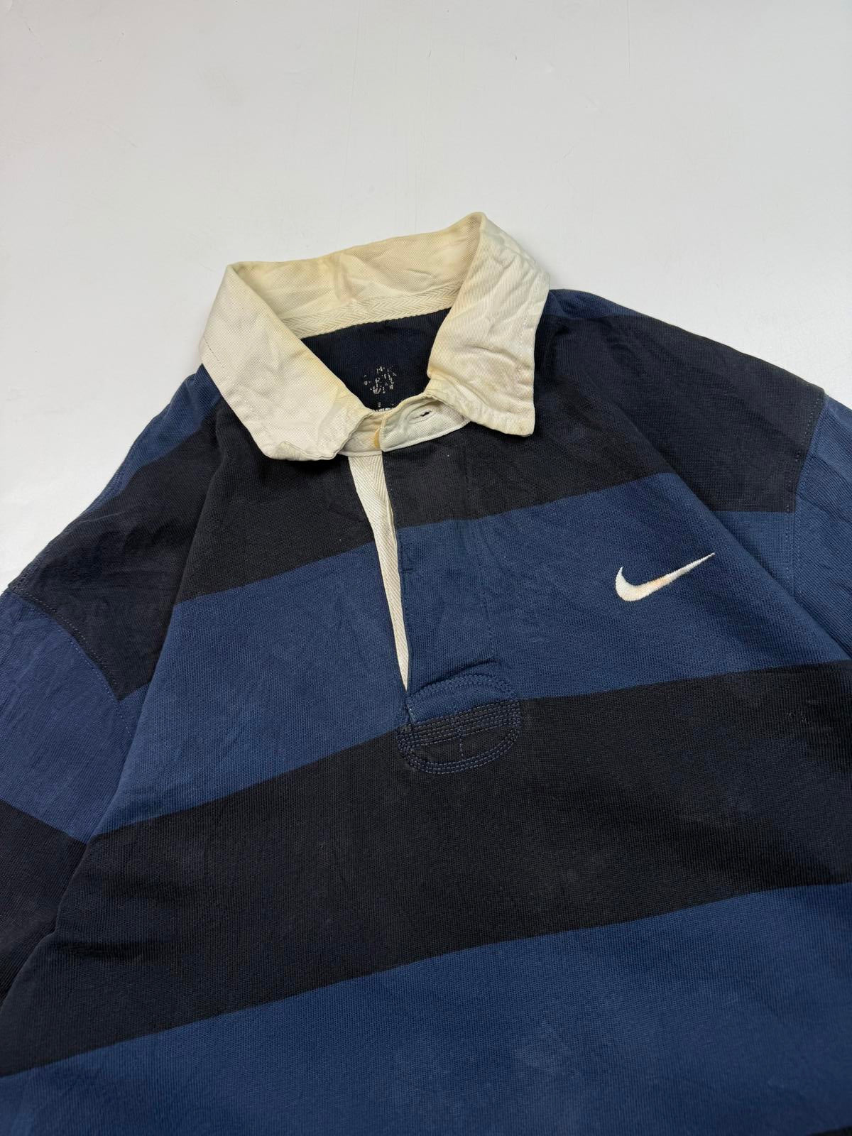 Vintage Nike striped rugby polo shirt (M)