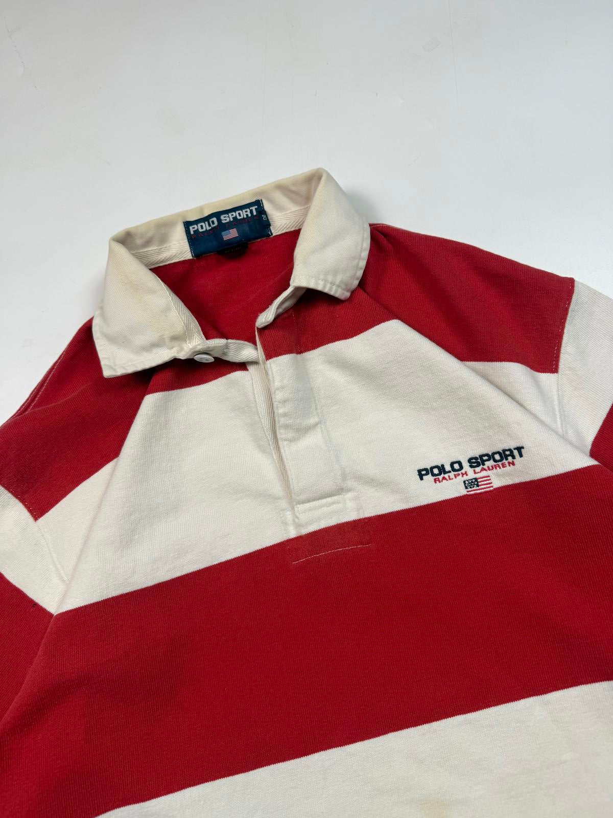 Vintage 90s Polo Sport striped rugby polo (M)