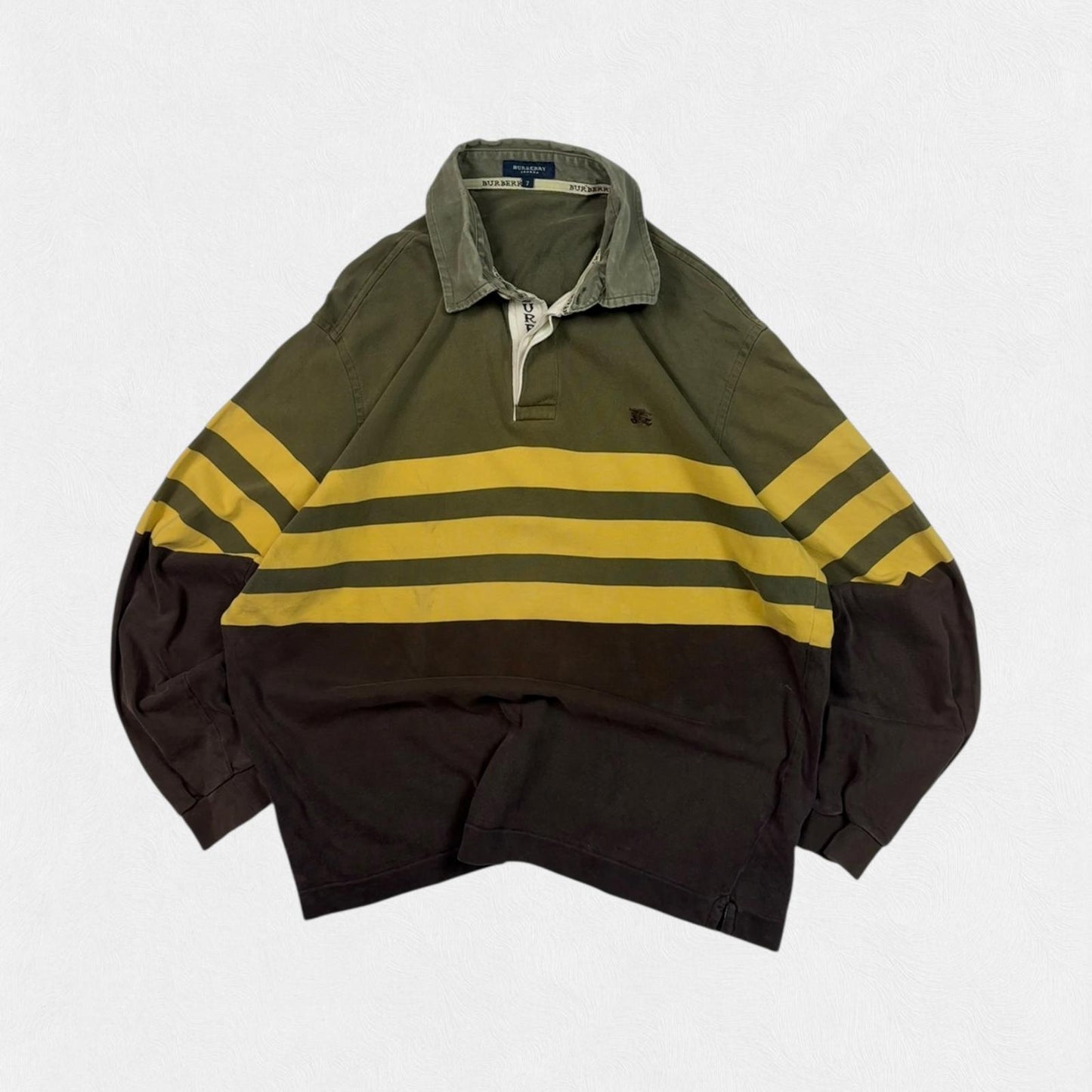 Vintage Burberry striped rugby polo shirt (M)