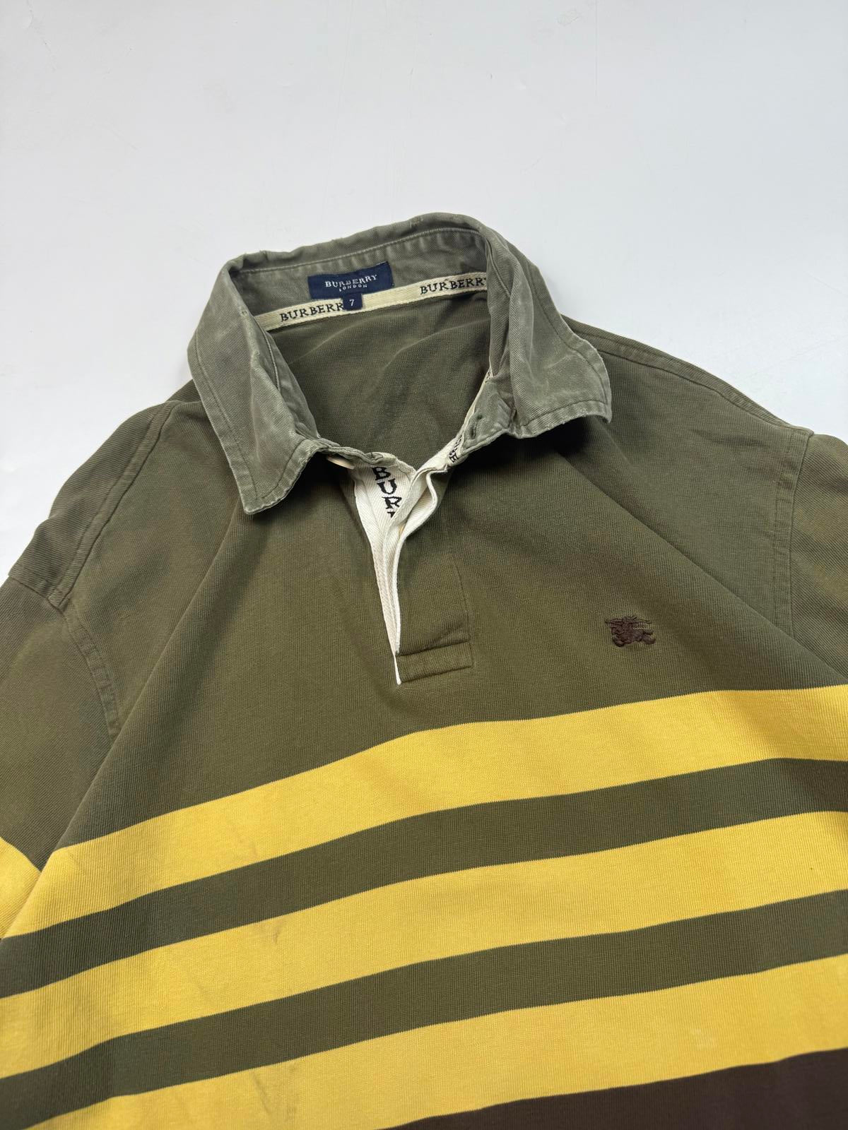 Vintage Burberry striped rugby polo shirt (M)