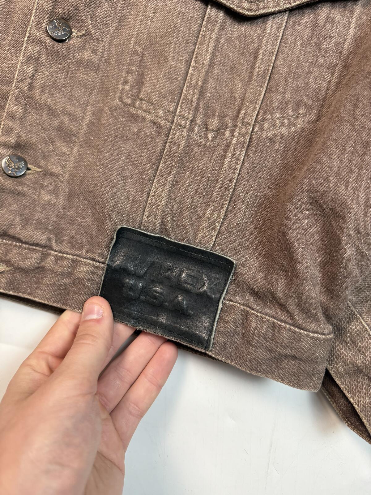 Vintage Avirex USA cropped denim jean jacket (L)