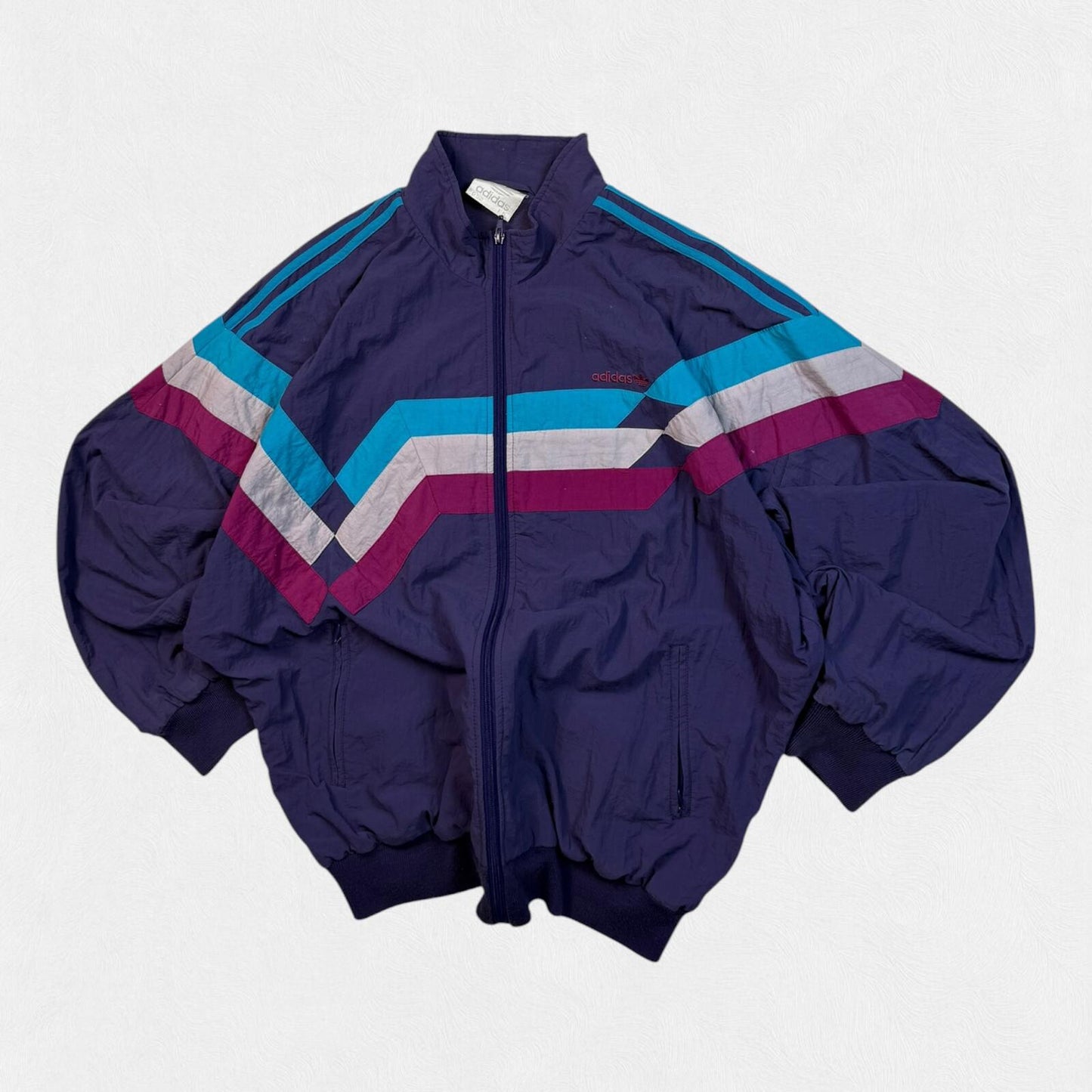 Vintage 90s adidas originals abstract colour block track jacket (L)