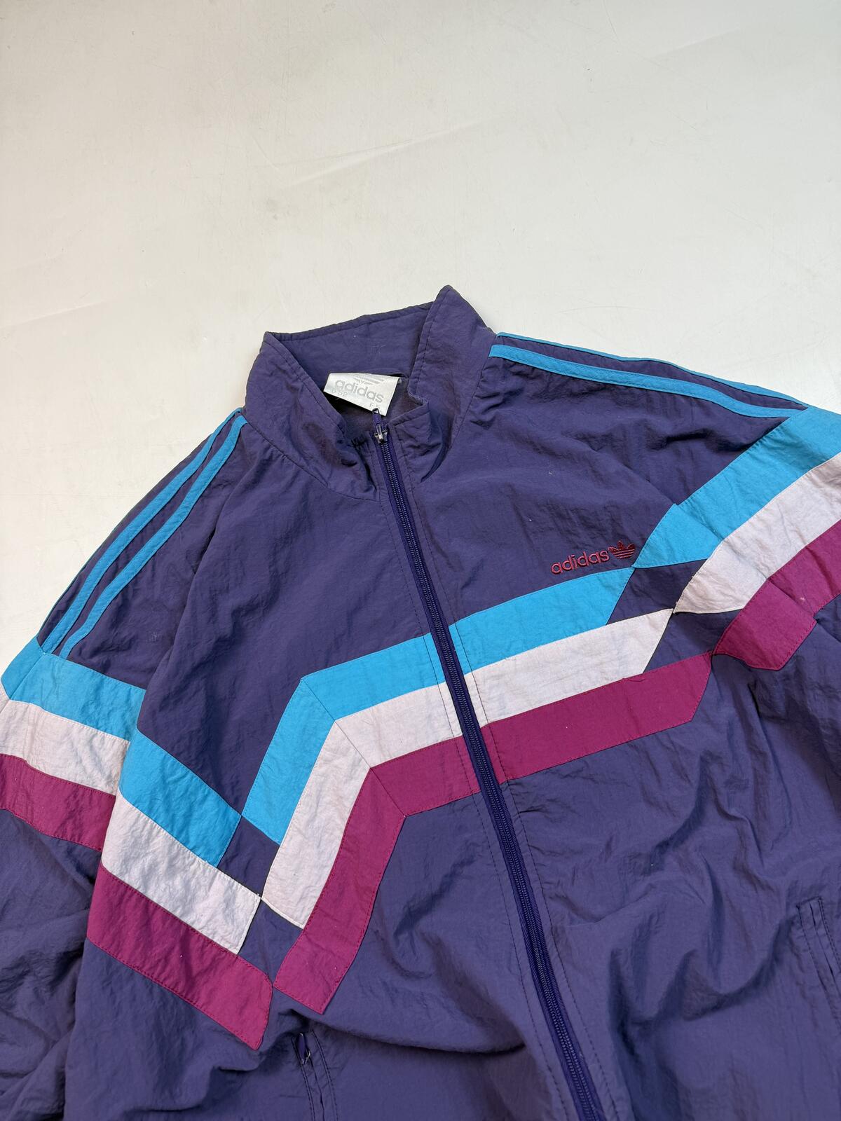 Vintage 90s adidas originals abstract colour block track jacket (L)