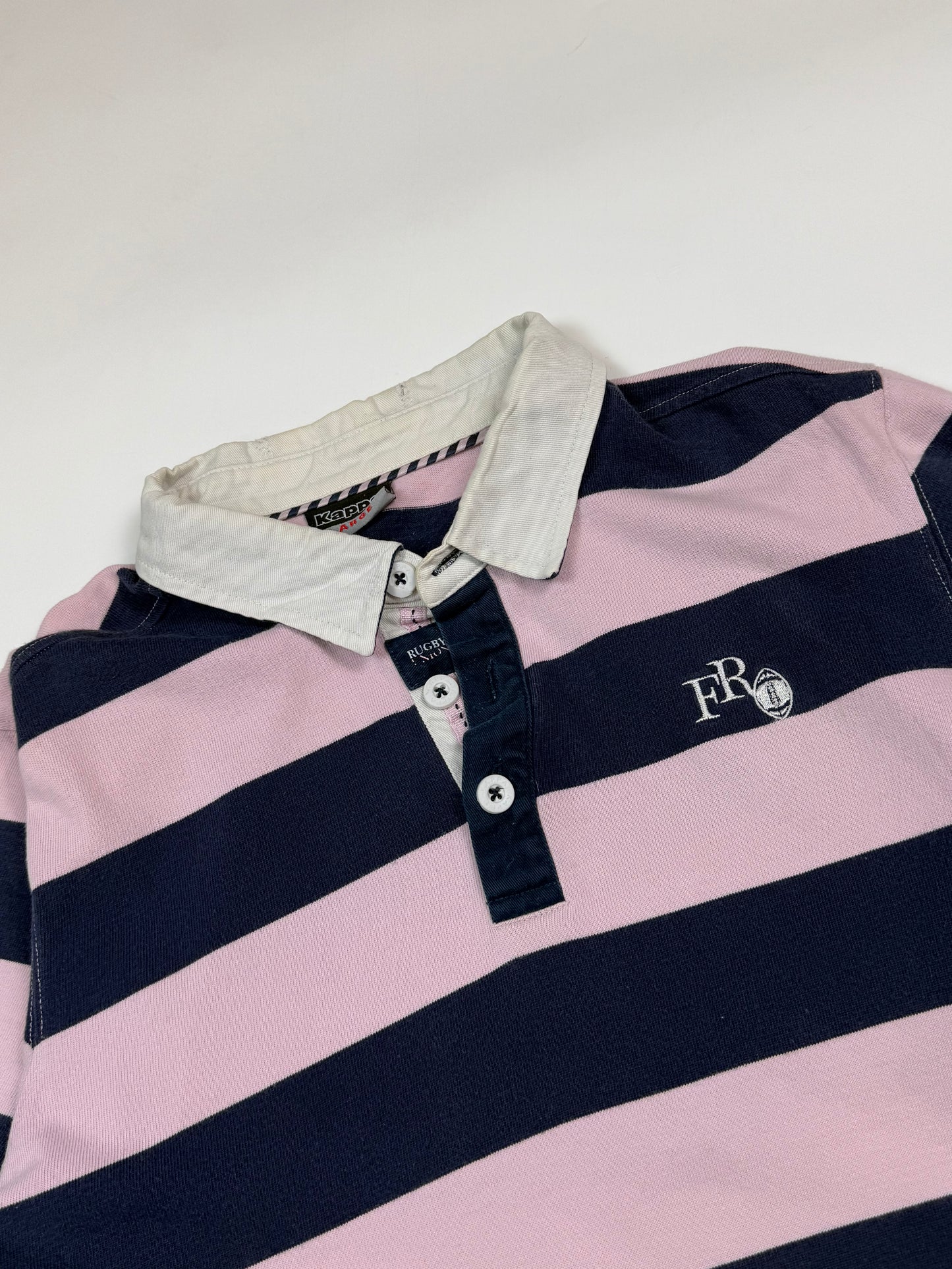 Vintage Kappa France striped rugby polo (L)