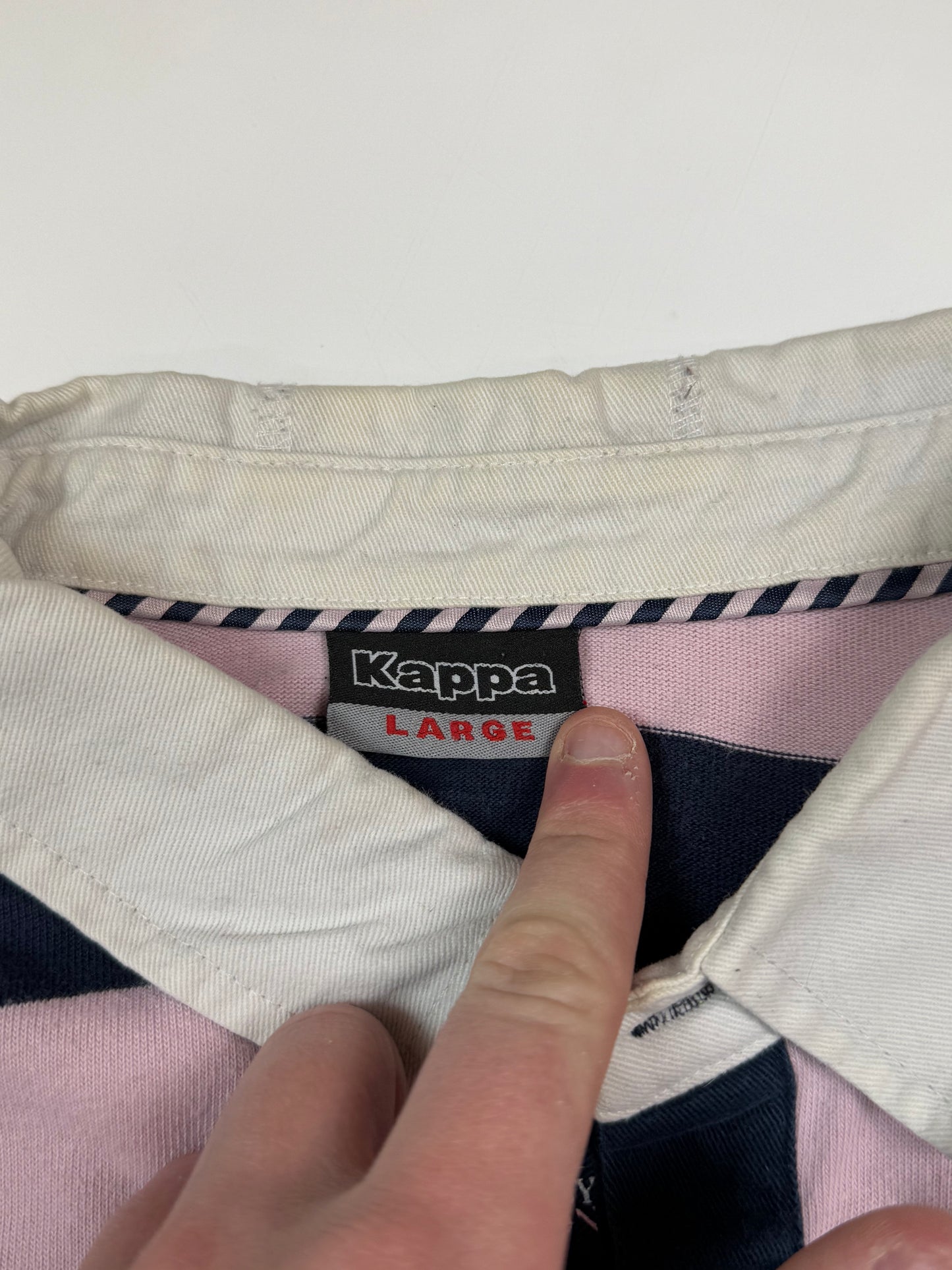 Vintage Kappa France striped rugby polo (L)